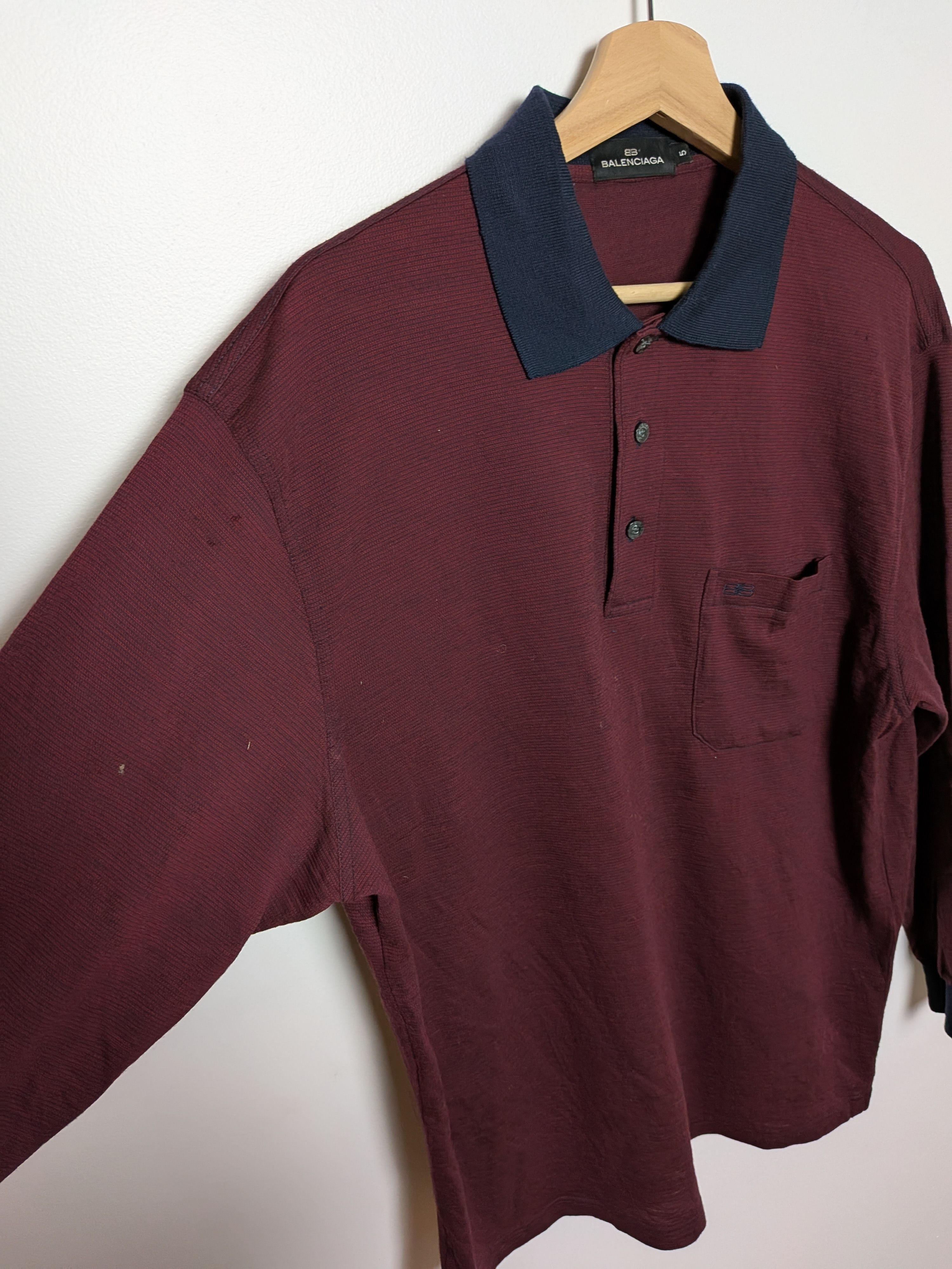 Balenciaga Vintage Balenciaga Polo Long Sleeve Shirt Size US L / EU 52-54 / 3 - 2 Thumbnail