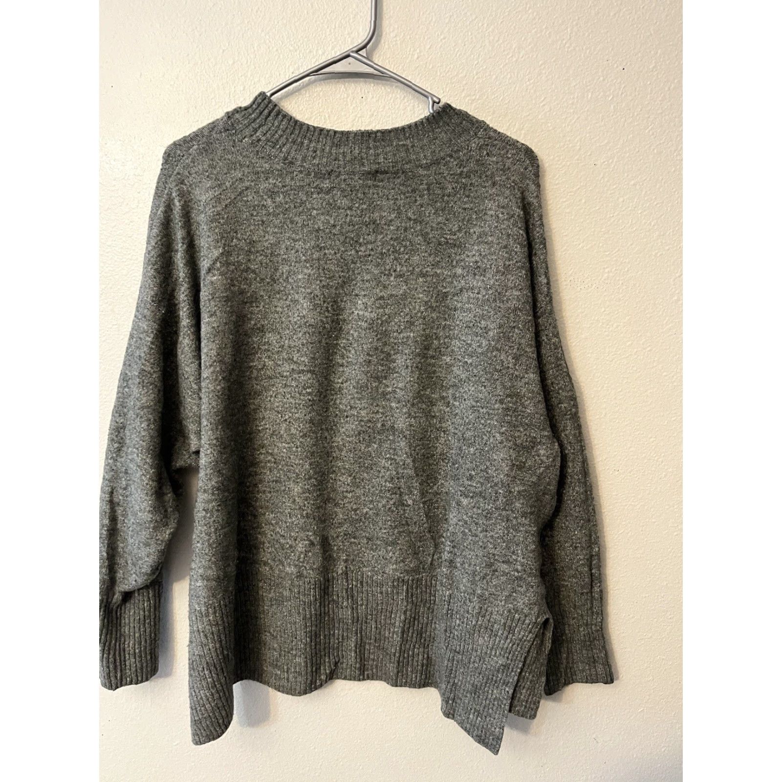 H&M H&M Womens Pullover Sweater Gray Long Sleeve Crew Neck L Acrylic Blend Solid Heathered Knit Sweatshirt Size L / US 10 / IT 46 - 2 Thumbnail