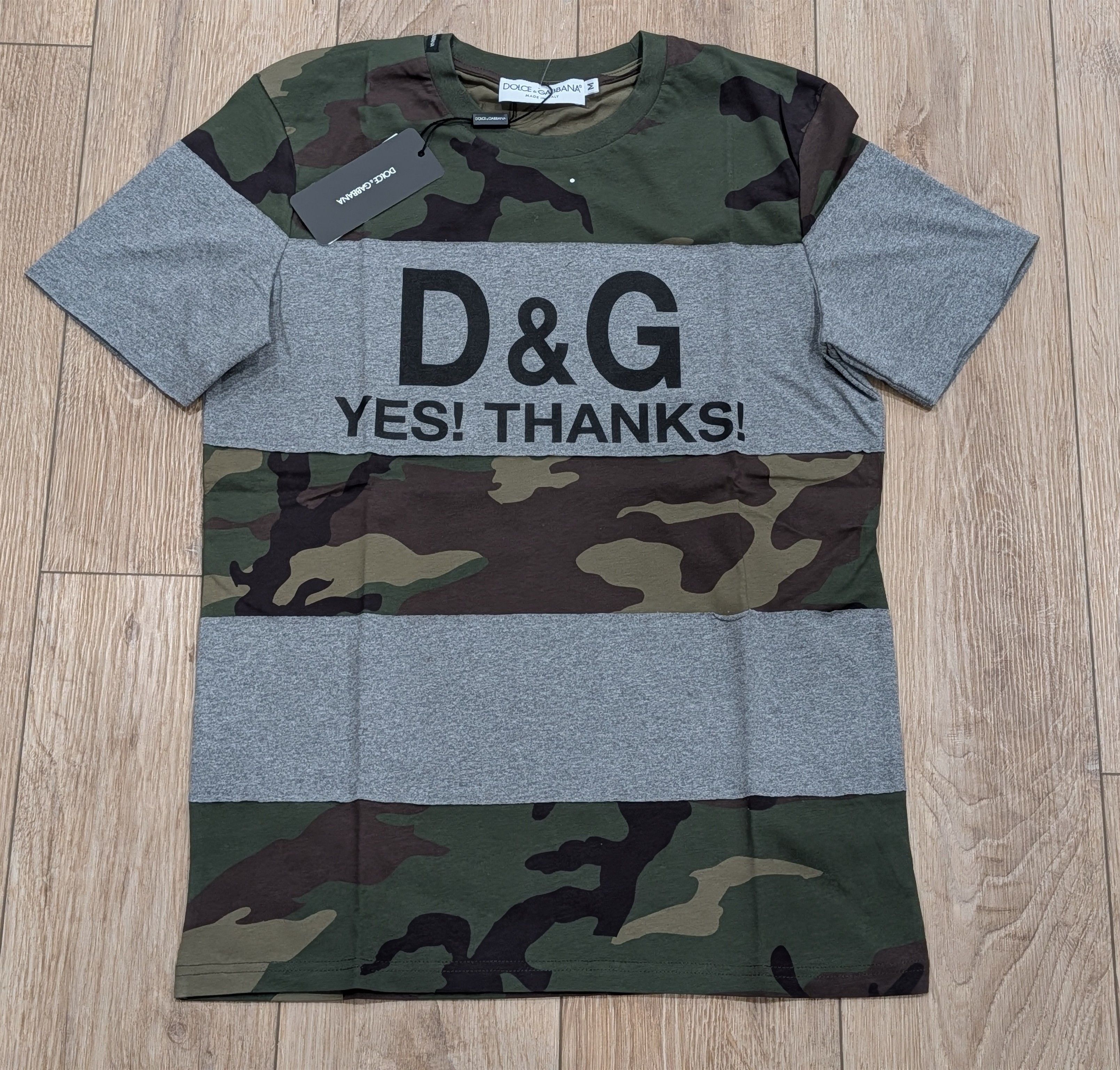 Dolce & Gabbana Dolce Gabbana Logo Camo Stripe T-Shirt Military Medium Size US M / EU 48-50 / 2 - 1 Thumbnail