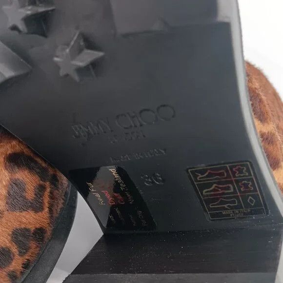 Jimmy Choo Jimmy Choo Mava Leopard-Print Fur Ankle Boots - EU36/US6 Size US 6.5 / IT 36.5 - 14 Thumbnail