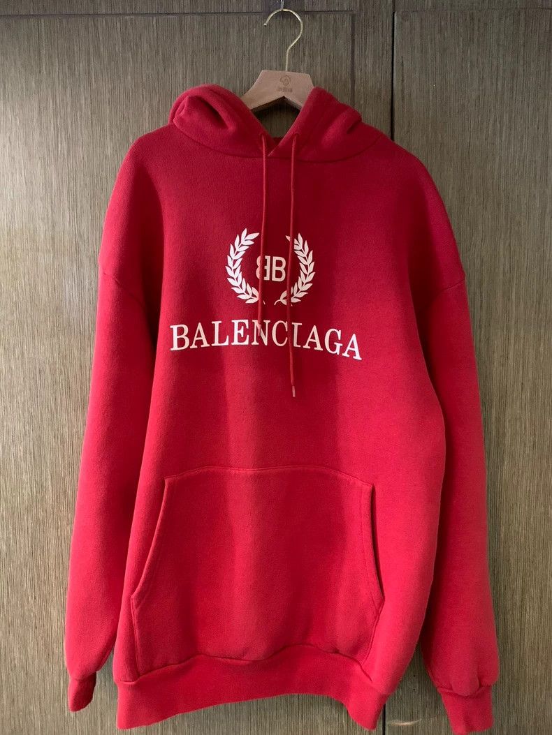 Balenciaga Balenciaga Red Wheat Pattern Hoodie Size US S / EU 44-46 / 1 - 1 Thumbnail