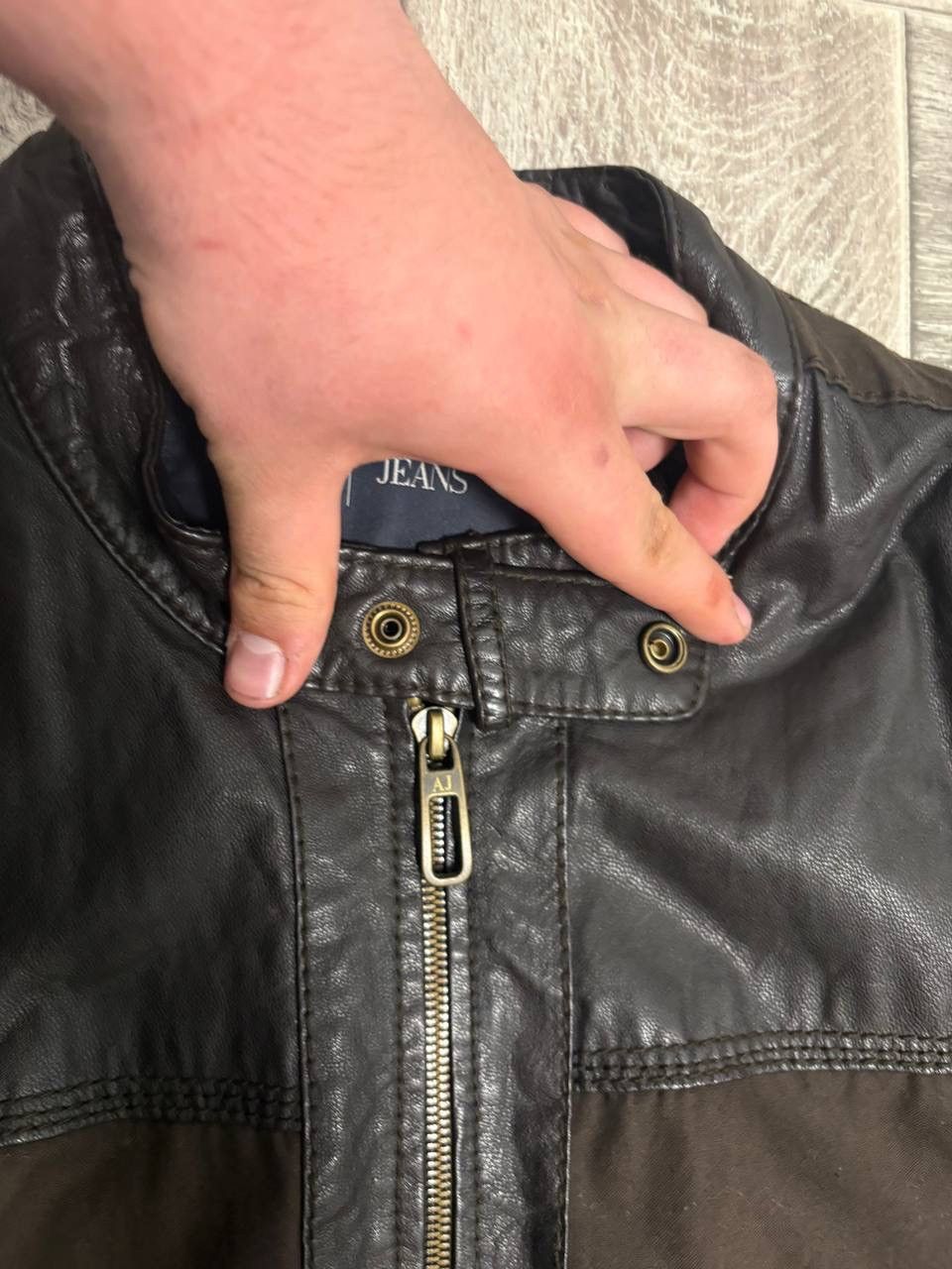 Armani Vintage Armani Jeans Leather Jacket for 30 years Armani Y2k Size US XL / EU 56 / 4 - 5 Thumbnail