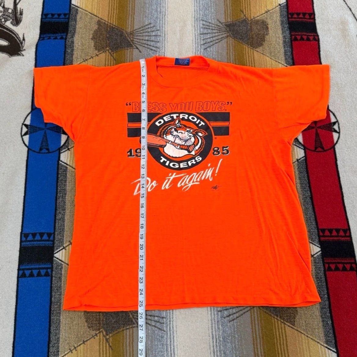Vintage VINTAGE Detroit Tigers 1985 World Series T-Shirt MLB Baseball Shirt Men L Orange 80s Tigers Baseball MLB{"} Size US L / EU 52-54 / 3 - 8 Thumbnail