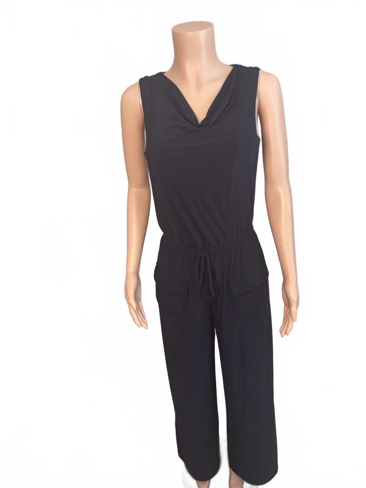 Vince Camuto Vince Camuto Black Jumpsuit with Drawstring Waist. Small. Size 28" / US 6 / IT 42 - 2 Thumbnail