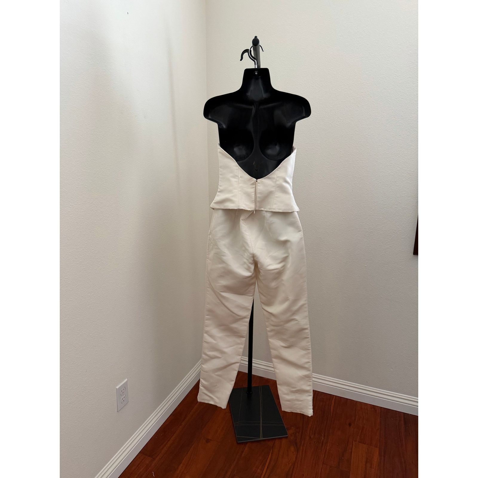 Sachin & Babi Sachin + Babi Silk Faille Bustier + Pants Set Ivory M Flaws Size 27" / US 4 / IT 40 - 4 Thumbnail