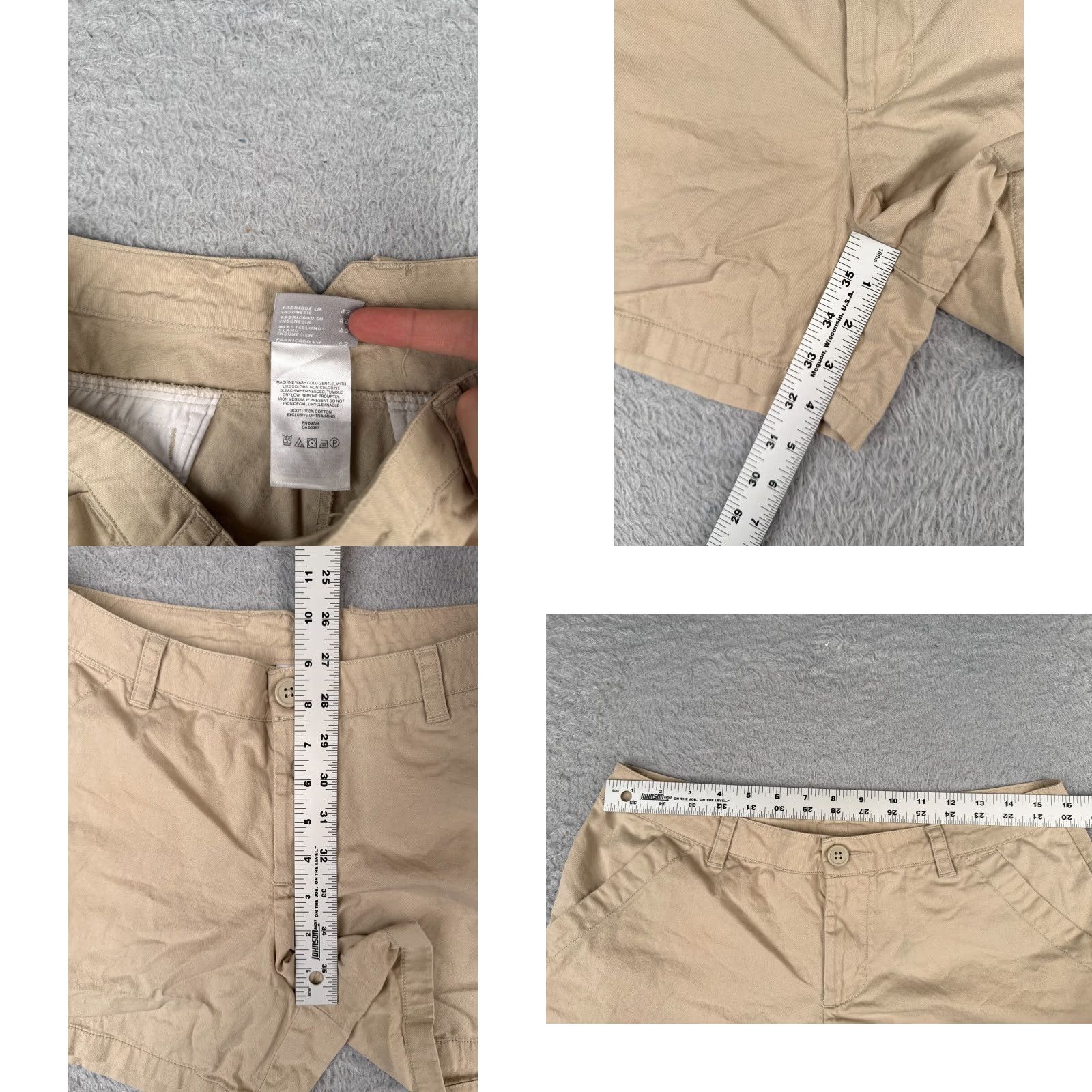 Vintage Columbia Shorts Women 10 Beige Chino 100% Cotton Hiking Camp Pockets 31x4 Casual Activewear Size 32" / US 10 / IT 46 - 8 Thumbnail