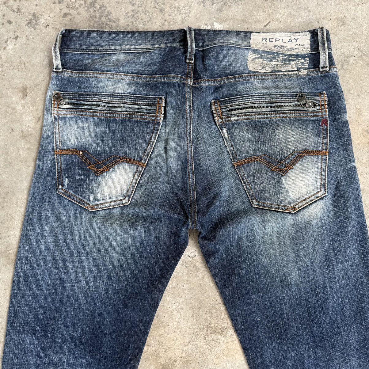 Replay W34x30 Vintage Replay Button Fly Faded Ripped Denim Jean Size US 34 / EU 50 - 13 Thumbnail