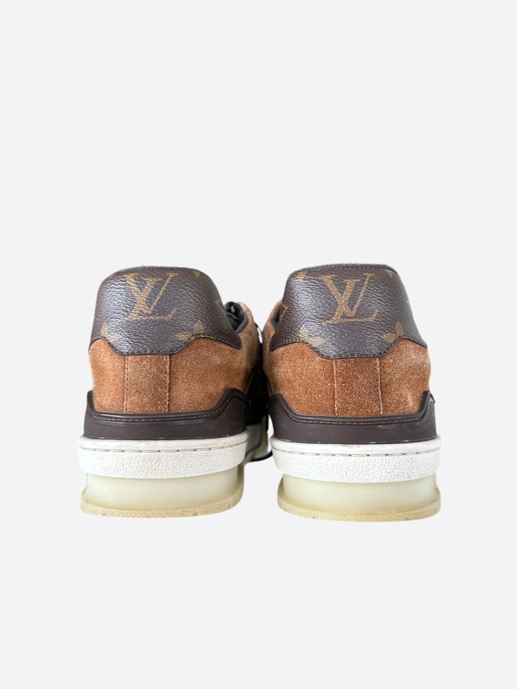 Louis Vuitton Louis Vuitton Brown Suede Monogram Trainers Size US 7 / EU 40 - 4 Thumbnail