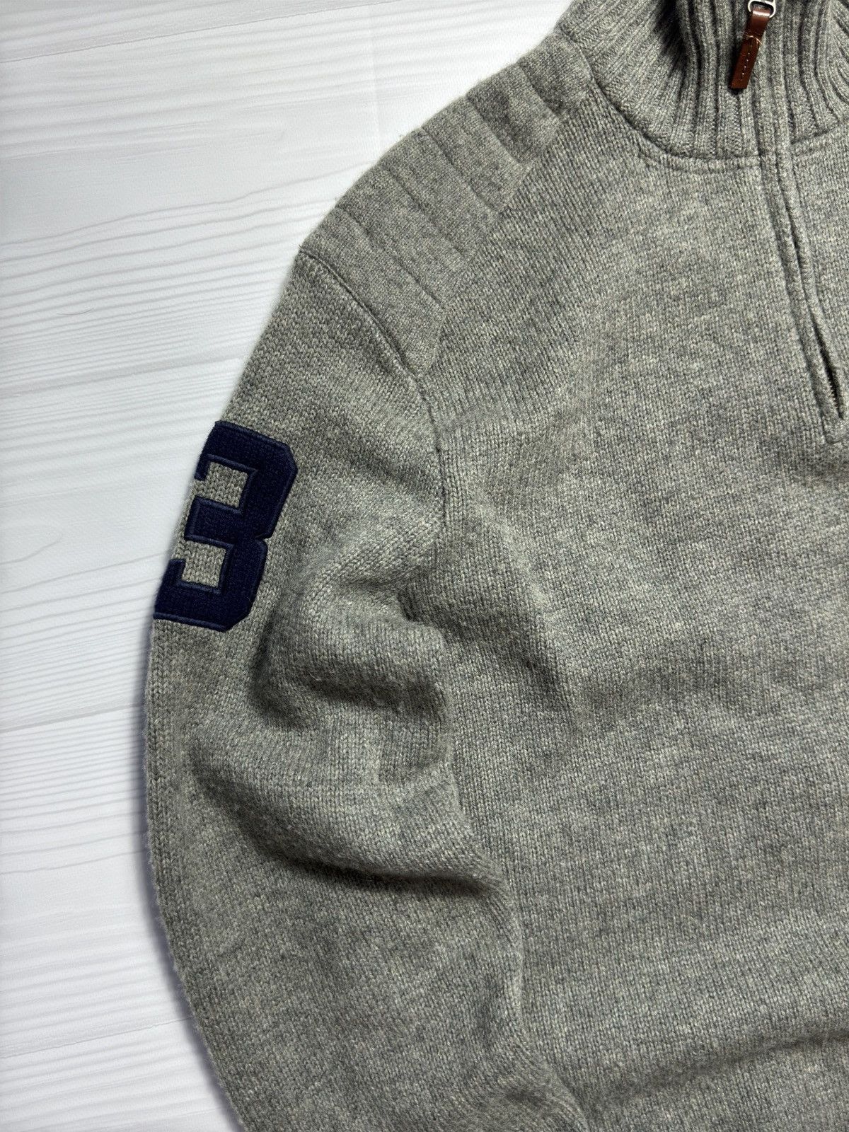 Polo Ralph Lauren × Vintage Polo Ralph Lauren 1/4 Zip Sweater Wool Size US L / EU 52-54 / 3 - 5 Thumbnail