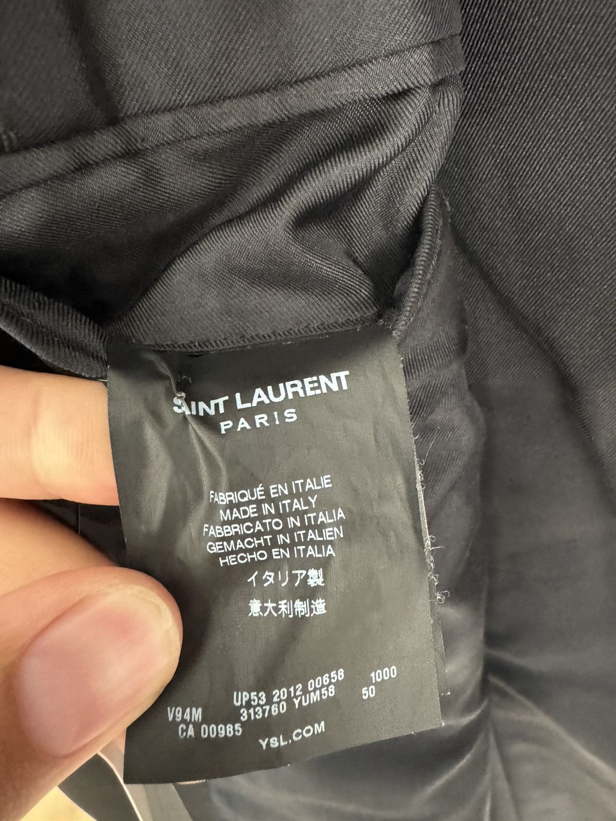 Saint Laurent Paris 2013 Grain de Poudre Shawl le smoking blazer Size 50R - 4 Thumbnail