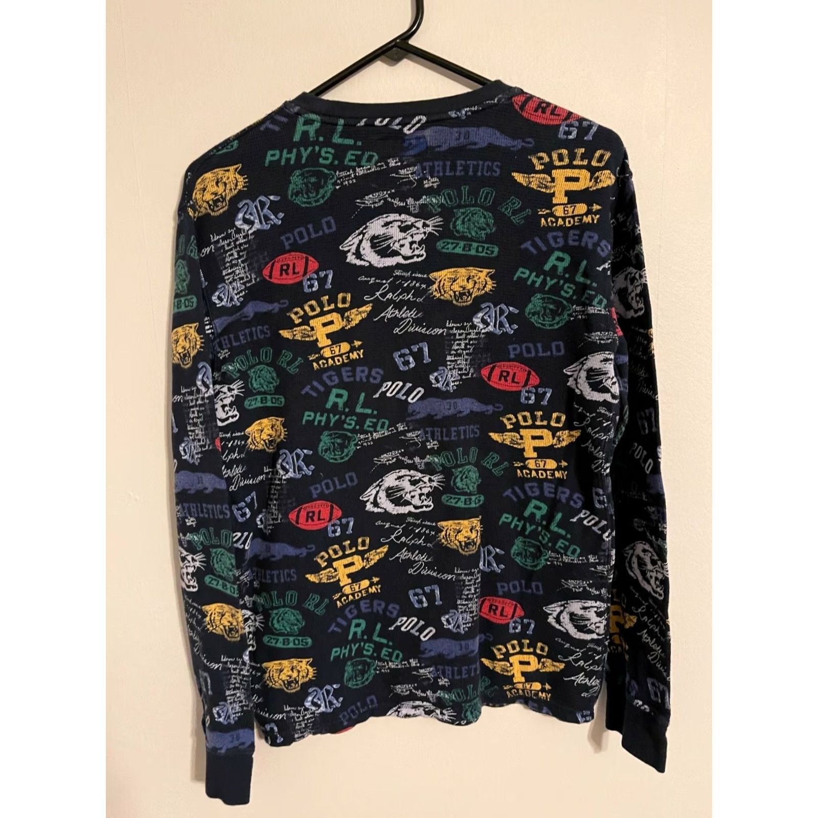 Polo Ralph Lauren Polo Ralph Lauren L/S P Wing RL 67 All Over Thermal Waffle L/S Shirt - Men's S Shirt Regular Cotton Blue Varsity P Wing 90s? Size US S / EU 44-46 / 1 - 3 Thumbnail