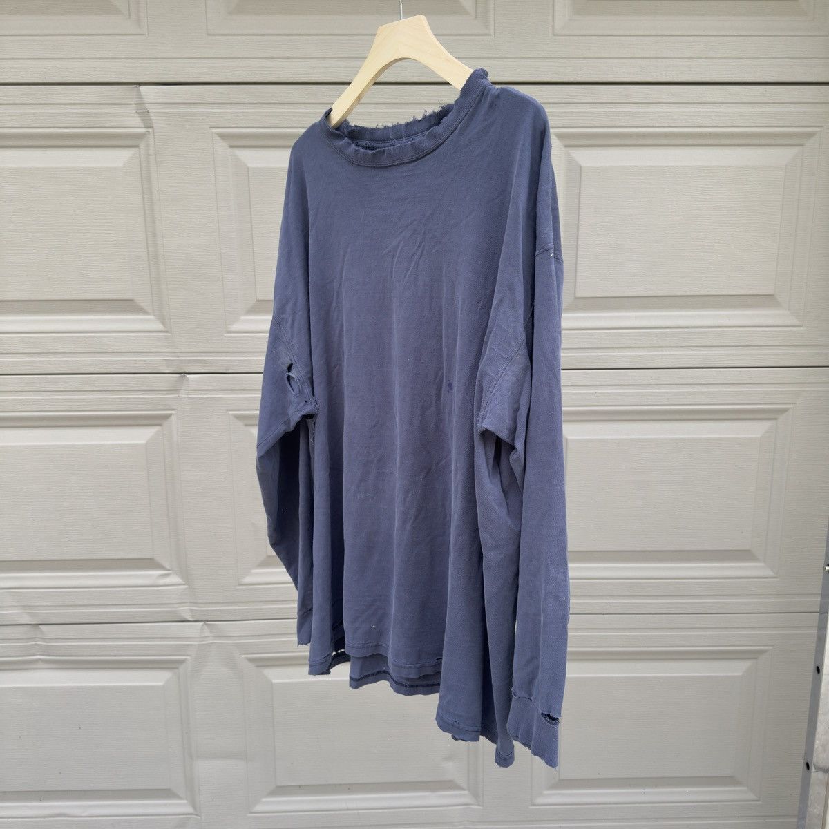 Vintage Thrashed Faded Distressed Blue Longsleeve Shirt ERD Grunge Size US XXL / EU 58 / 5 - 11 Thumbnail