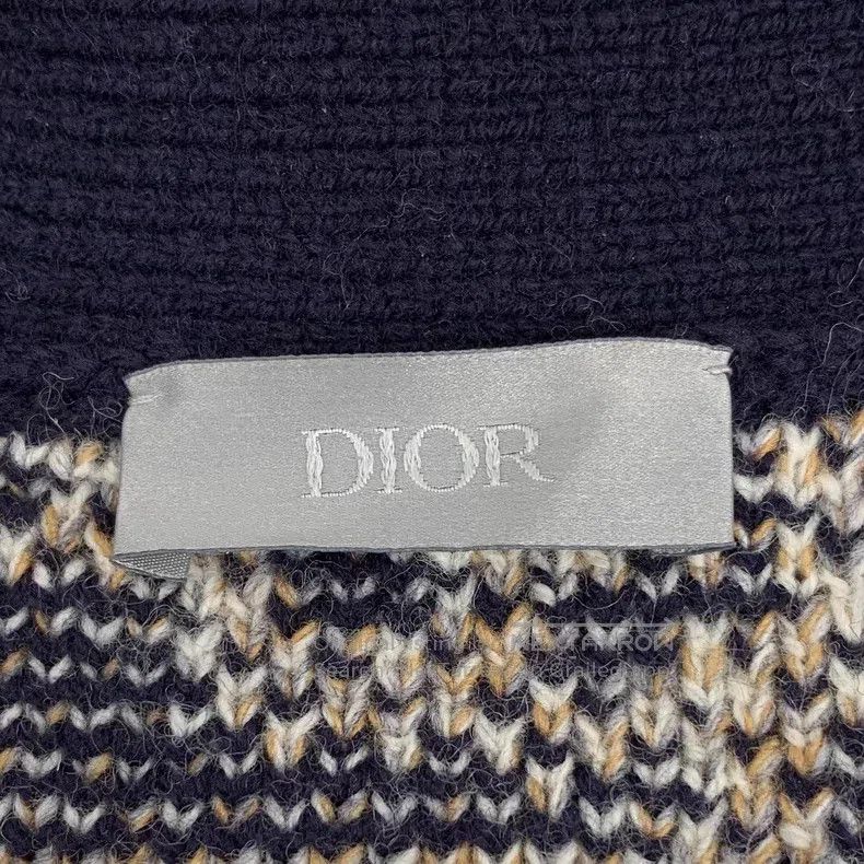 Dior Dior Colour block logo jacquard full-print wool V-neck sin Size US XL / EU 56 / 4 - 5 Thumbnail
