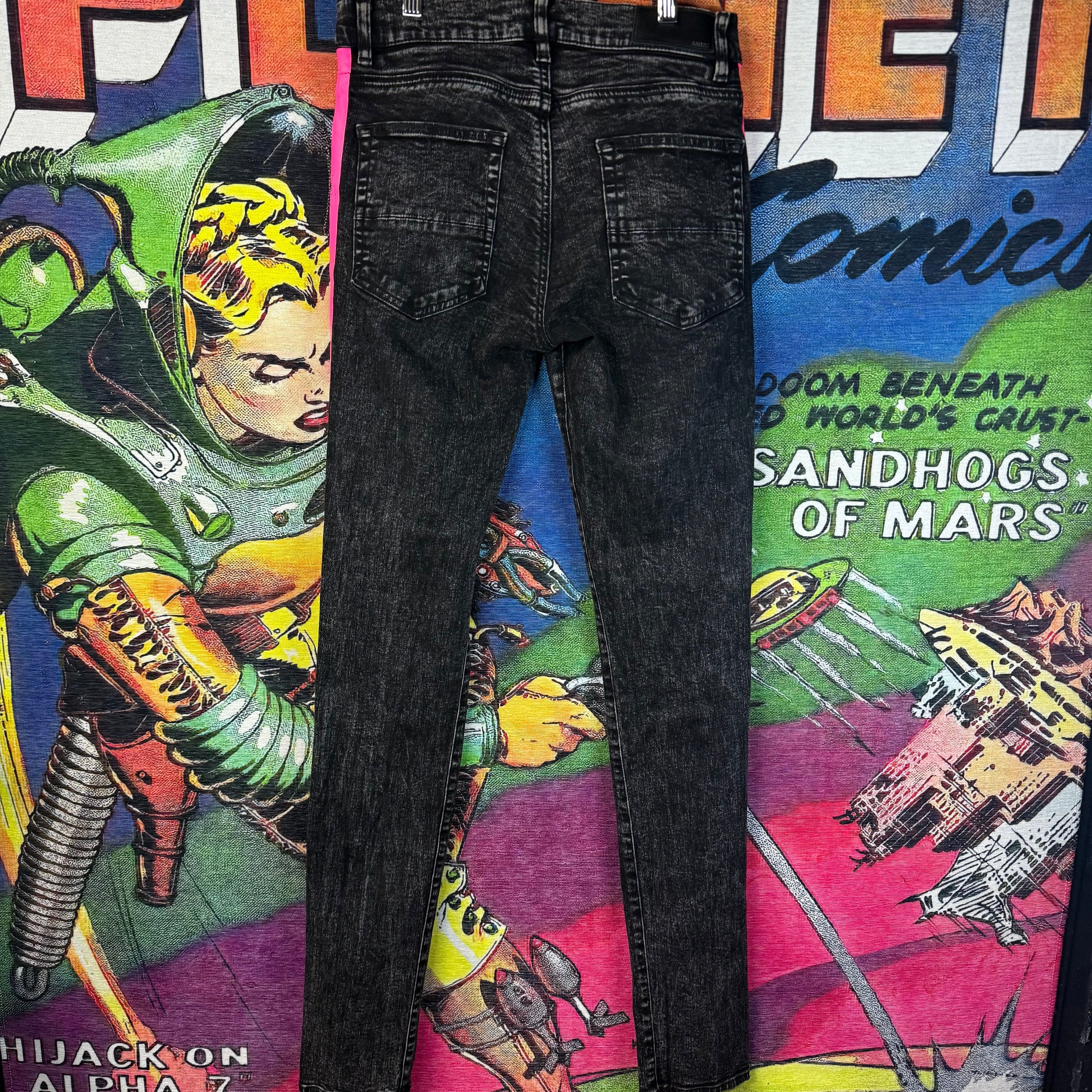 Amiri Amiri Broken Track Black Distressed Skinny Jeans Size 30 Size US 30 / EU 46 - 2 Thumbnail