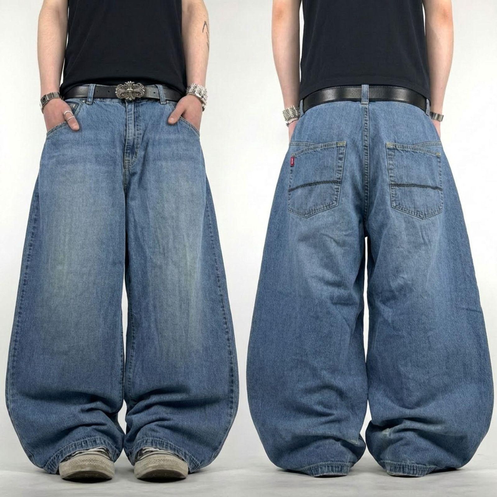 JNCO × Southpole × Vintage Southpole Faded Y2K Baggy Jeans Wide