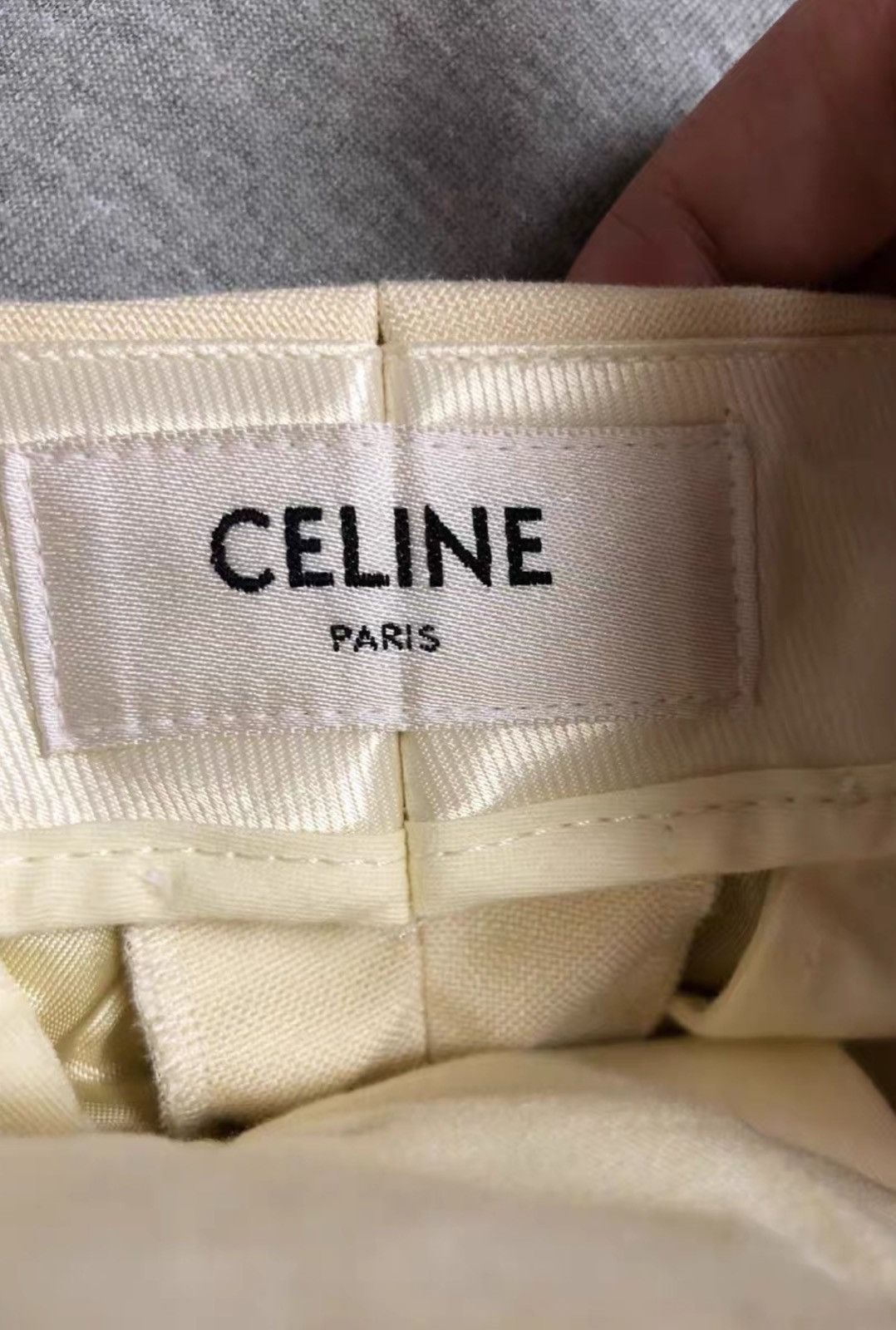 Celine Celine 2021SS Beige Mulberry Silk Panama Flare Pants Size 36" / US 14 / IT 50 - 4 Thumbnail