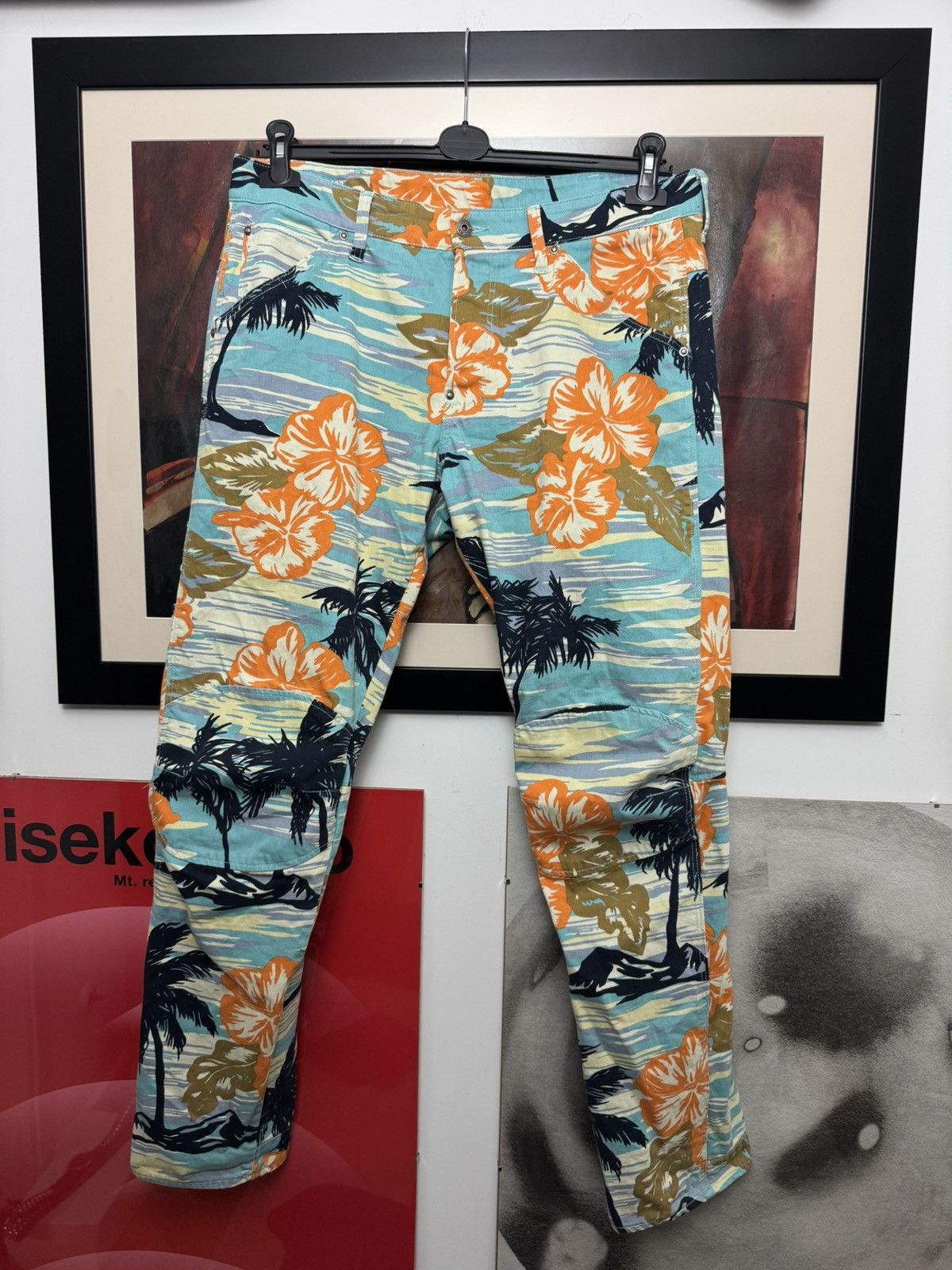G-Star × Pharrell Pharrell x G Star Raw Palm FullPrint Biker Pant Avant Garde Size US 34 / EU 50 - 1 Thumbnail