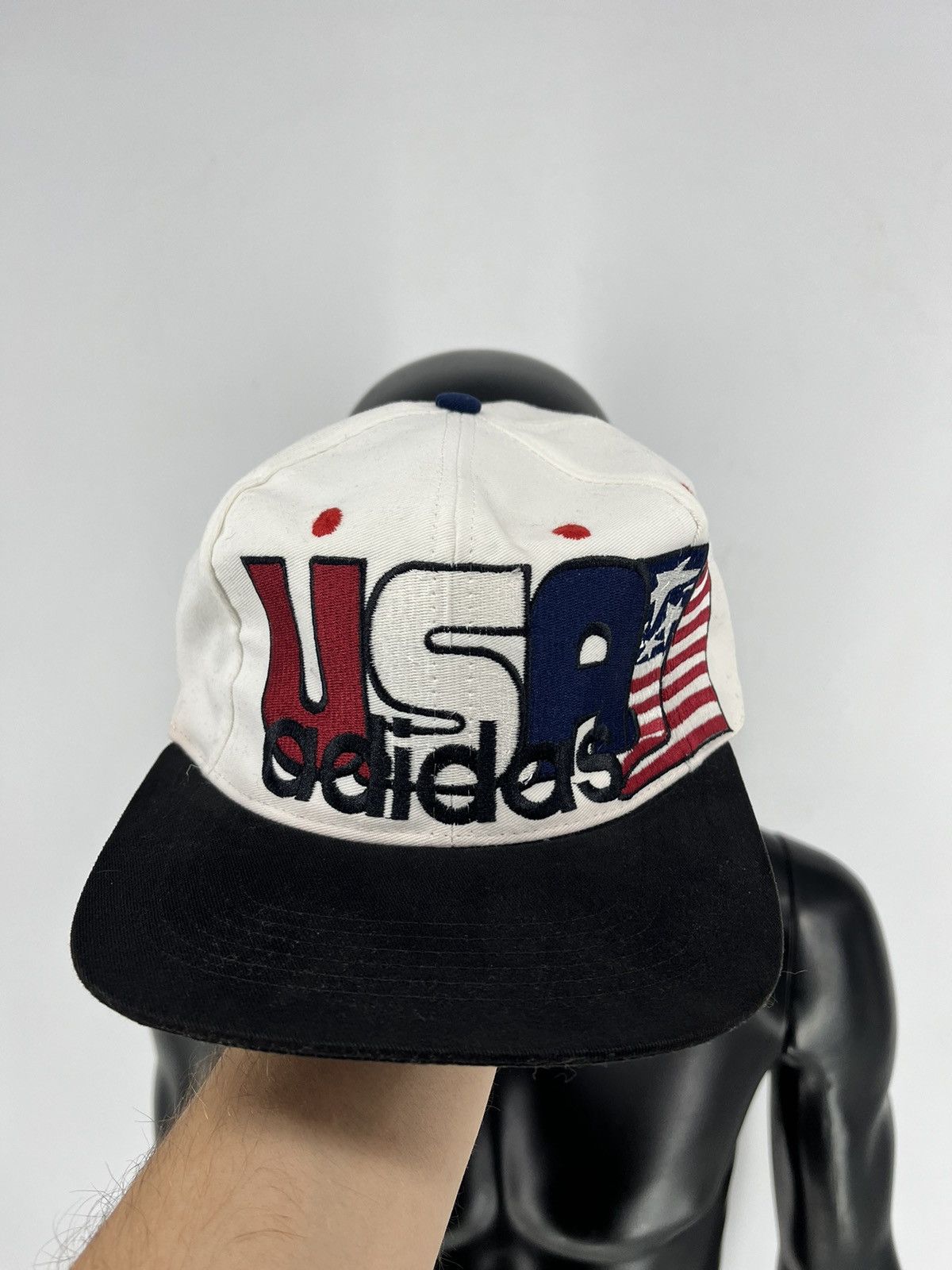 Adidas Vintage Adidas USA Big Logo American Flag Cap Size ONE SIZE - 2 Thumbnail