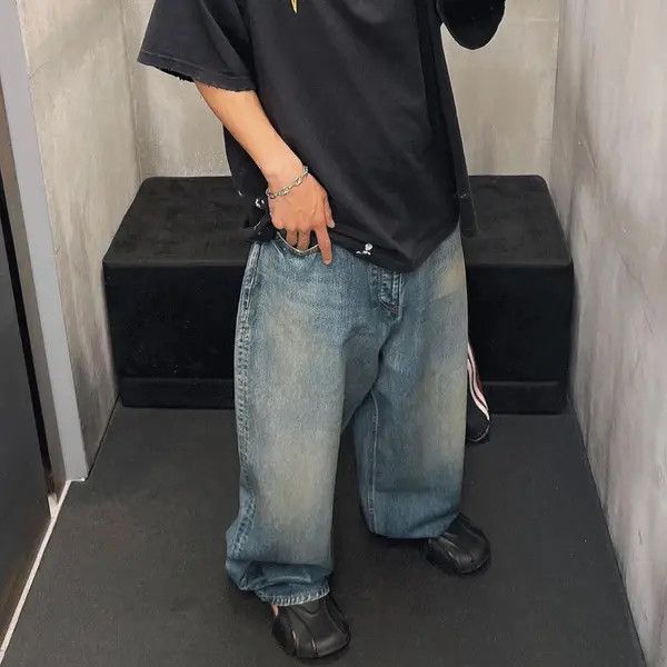 Japanese Brand Wakiko x Junko Washed Blue Baggy Jeans Pants Oversized y2k Size US 34 / EU 50 - 6 Thumbnail