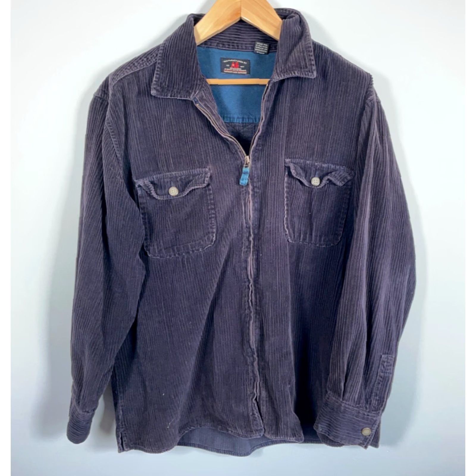 American Eagle Outfitters American Eagle Corduroy Zip Shirt Jacket Mens XL Black Faded Unlined Shacket Size US XL / EU 56 / 4 - 2 Thumbnail