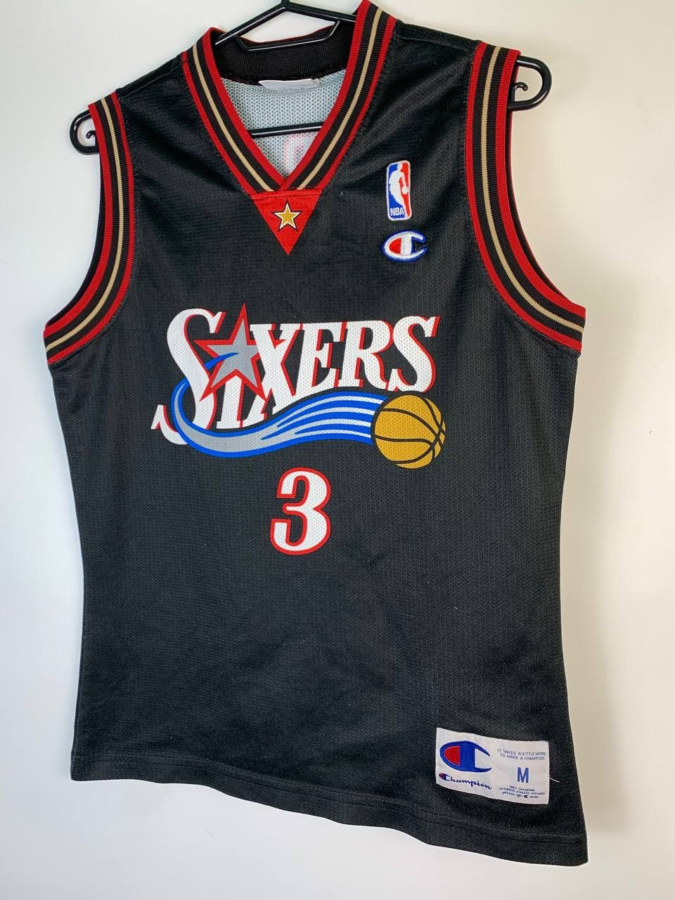 Champion × NBA × Vintage #3 Allen Iverson Champion Philadelphia Basketball Jersey Size US XXS / EU 40 - 2 Thumbnail