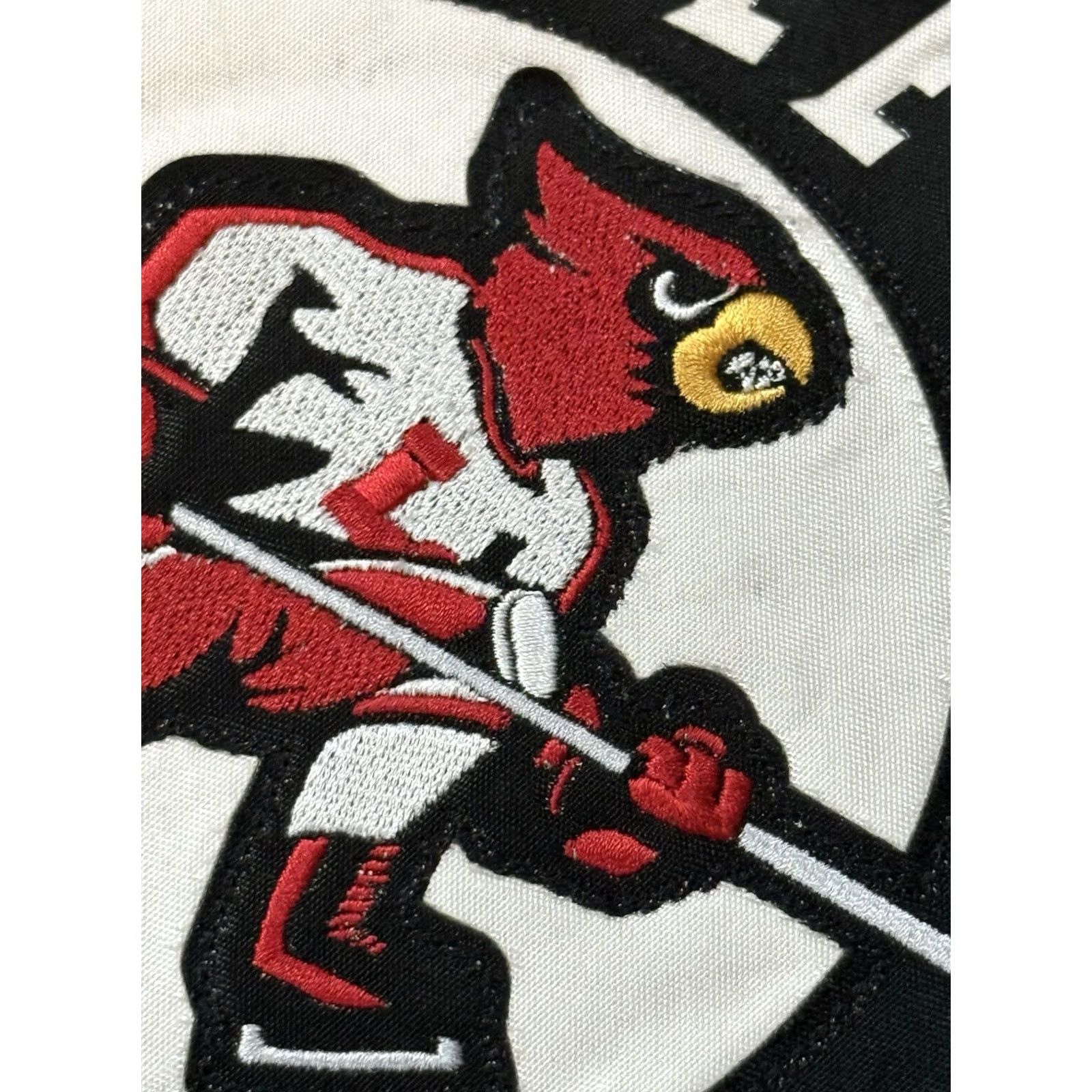 Gildan VINTAGE Louisville Cardinals Ice Hockey Crewneck Sweatshirt Medium NCAA Shirt Mens Gray Embroidered Logo Graphic Print College University 90s 00s Size US M / EU 48-50 / 2 - 4 Thumbnail