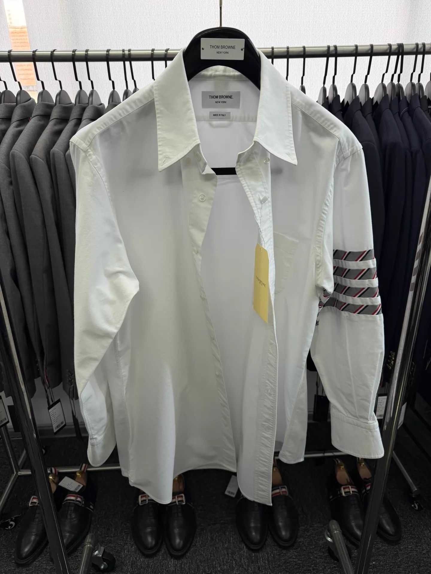 Thom Browne Thom Browne Classic 4-Bar White Oxford Shirt Size 5 Size US XXL / EU 58 / 5 - 1 Thumbnail