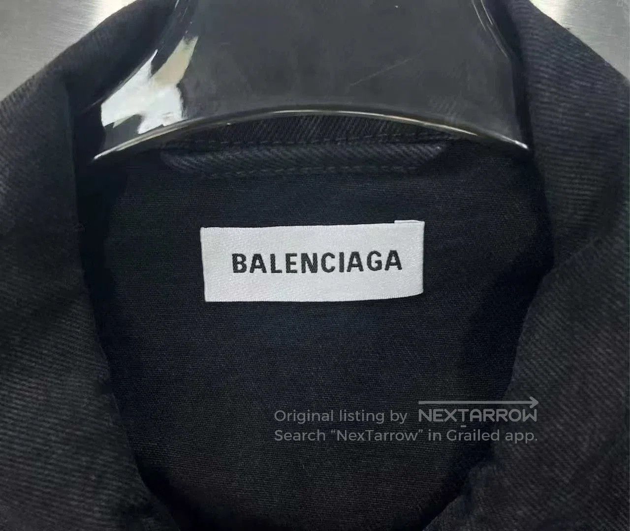 Balenciaga Balenciaga Washed Denim Jacket with Rhinestones. Size US S / EU 44-46 / 1 - 3 Thumbnail