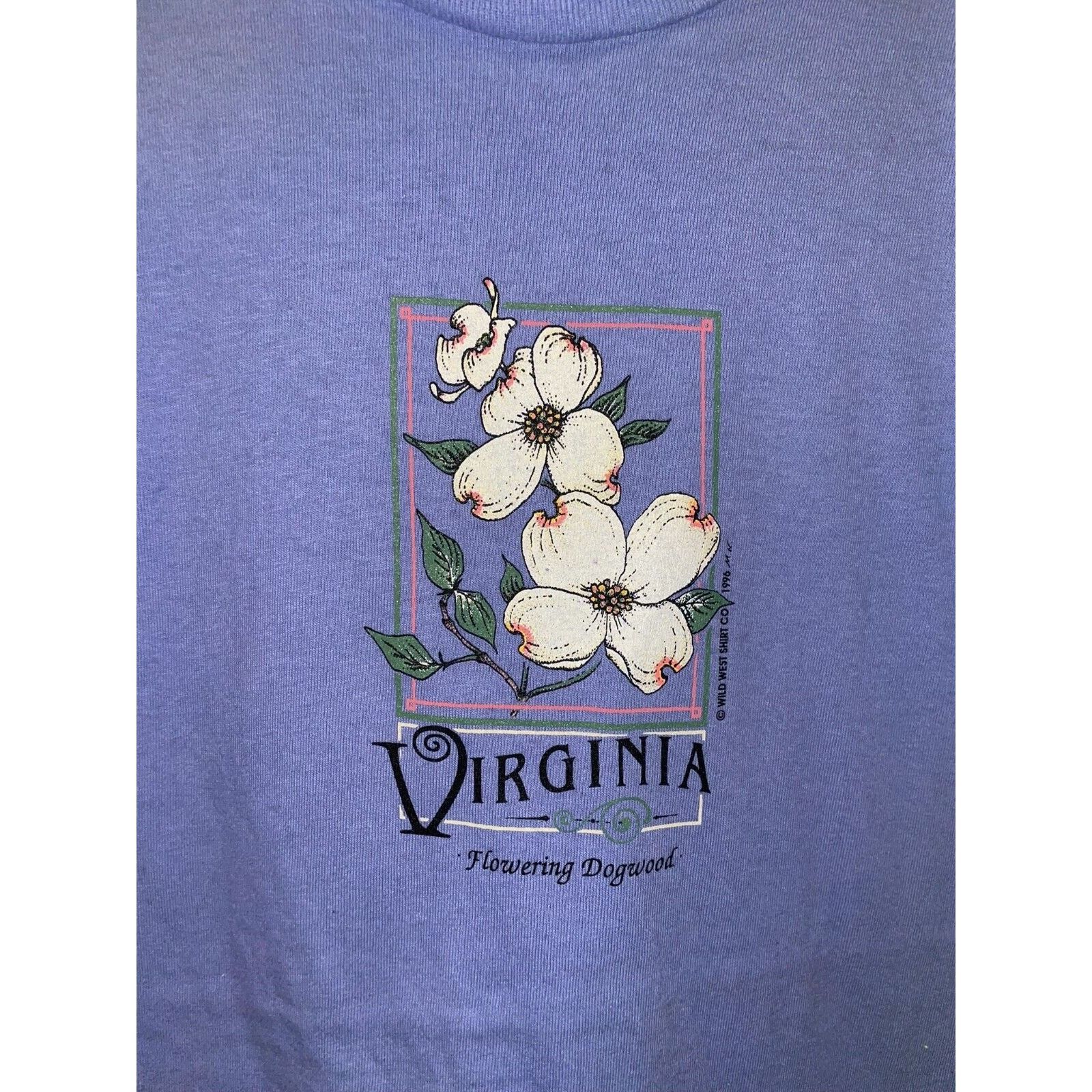 Vintage Vintage Virginia Flower Shirt Flowering Dogwood Blue Tee 90s Size US L / EU 52-54 / 3 - 2 Thumbnail