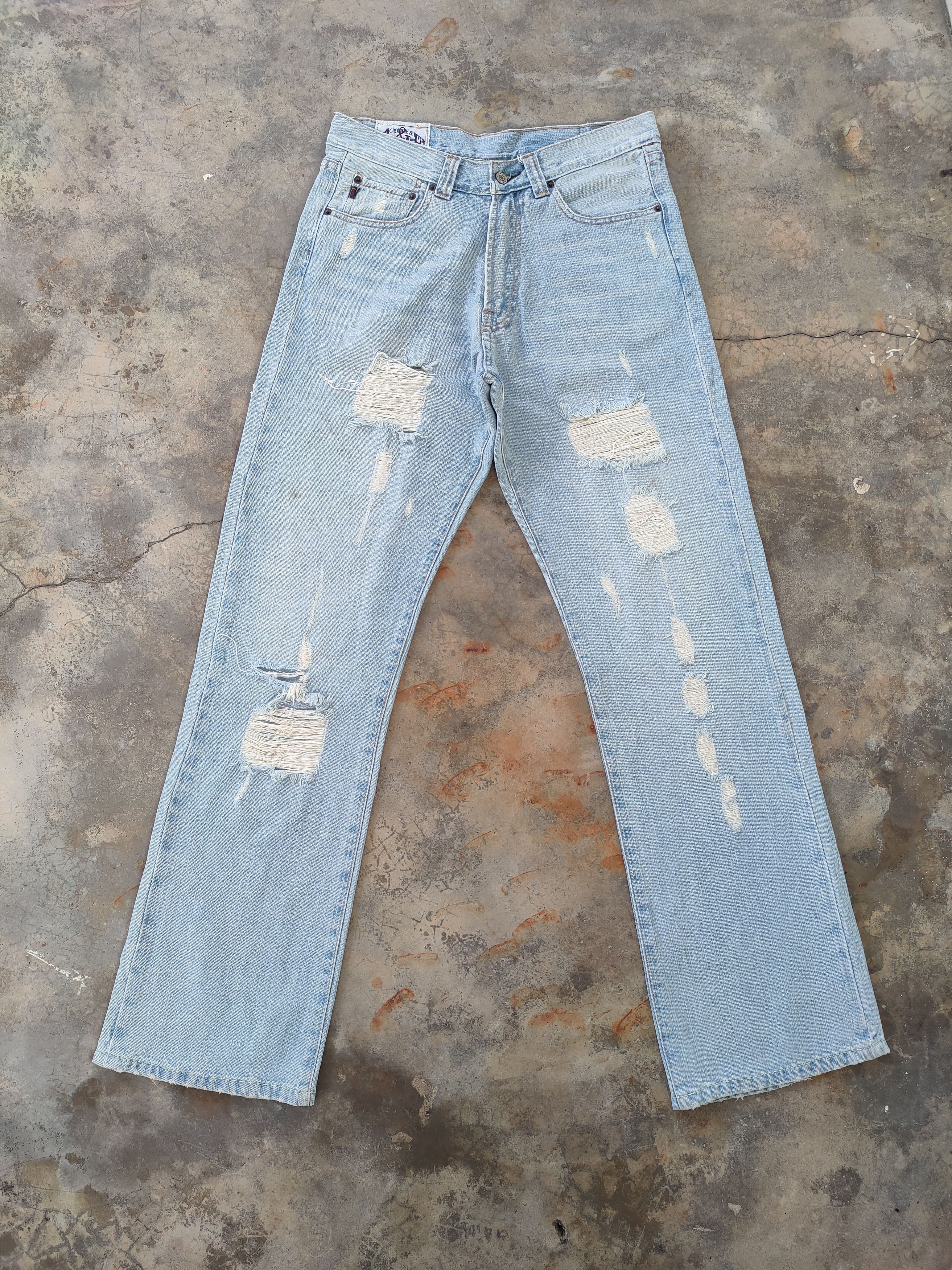 Abercrombie & Fitch W32 VINTAGE BOOTCUT FLARE FADED RIPPED JEANS PANTS Size US 32 / EU 48 - 1 Thumbnail