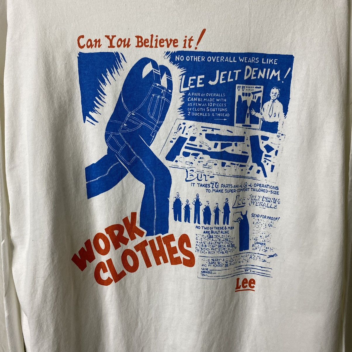 Lee × Vintage Vintage Lee Denim Work Clothes LS T Shirt Size US M / EU 48-50 / 2 - 2 Thumbnail