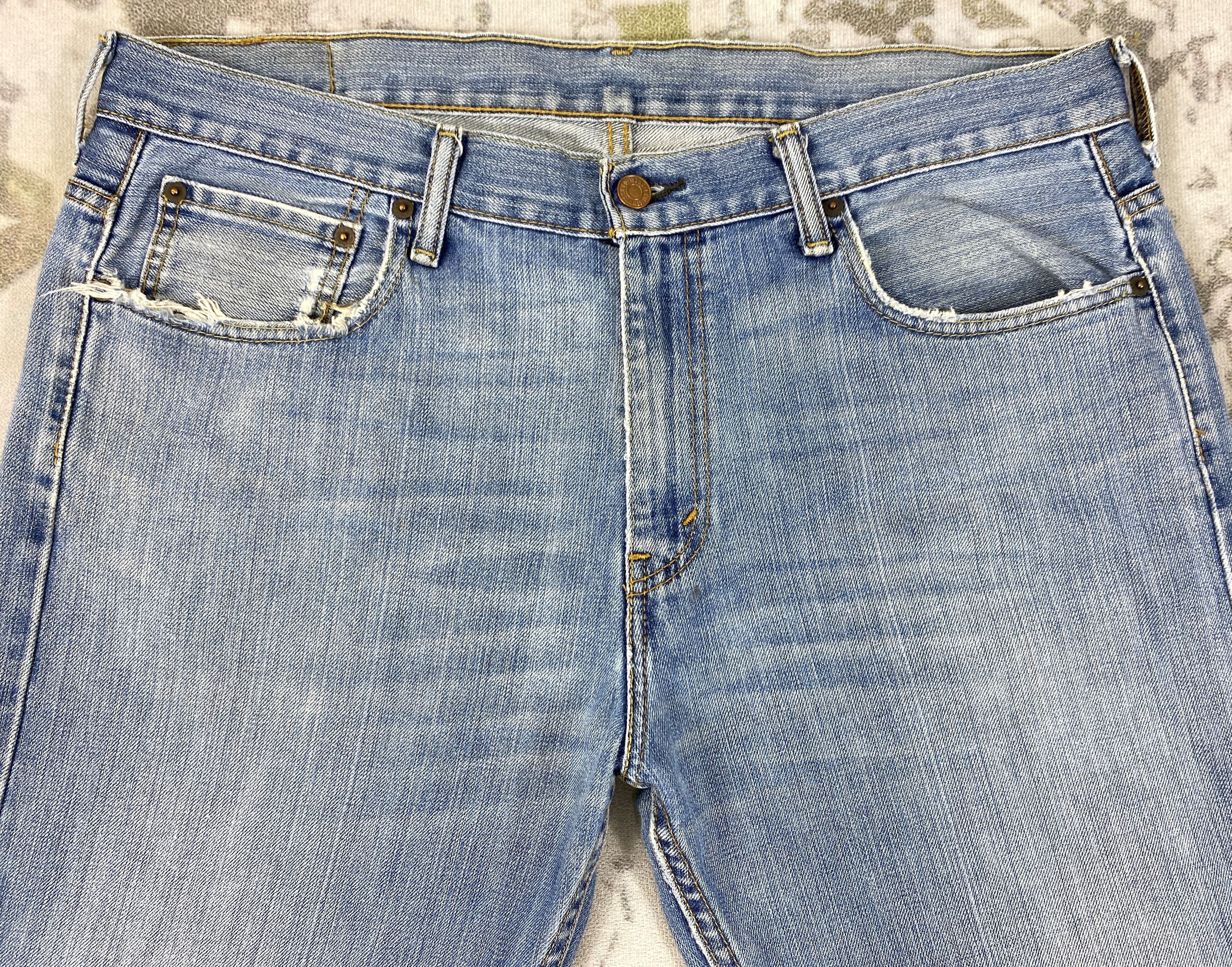 Levi's Blue Wash Vintage Levi's 569 Jeans 37x35.5 Denim -SJ106 Size US 37 - 3 Thumbnail