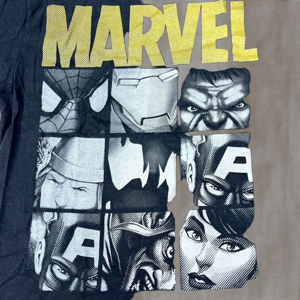Vintage Marvel Shirt Men Medium Black Tee Super Hero Comics Spider Man Iron Hulk Retro M Size US M / EU 48-50 / 2 - 1 Thumbnail