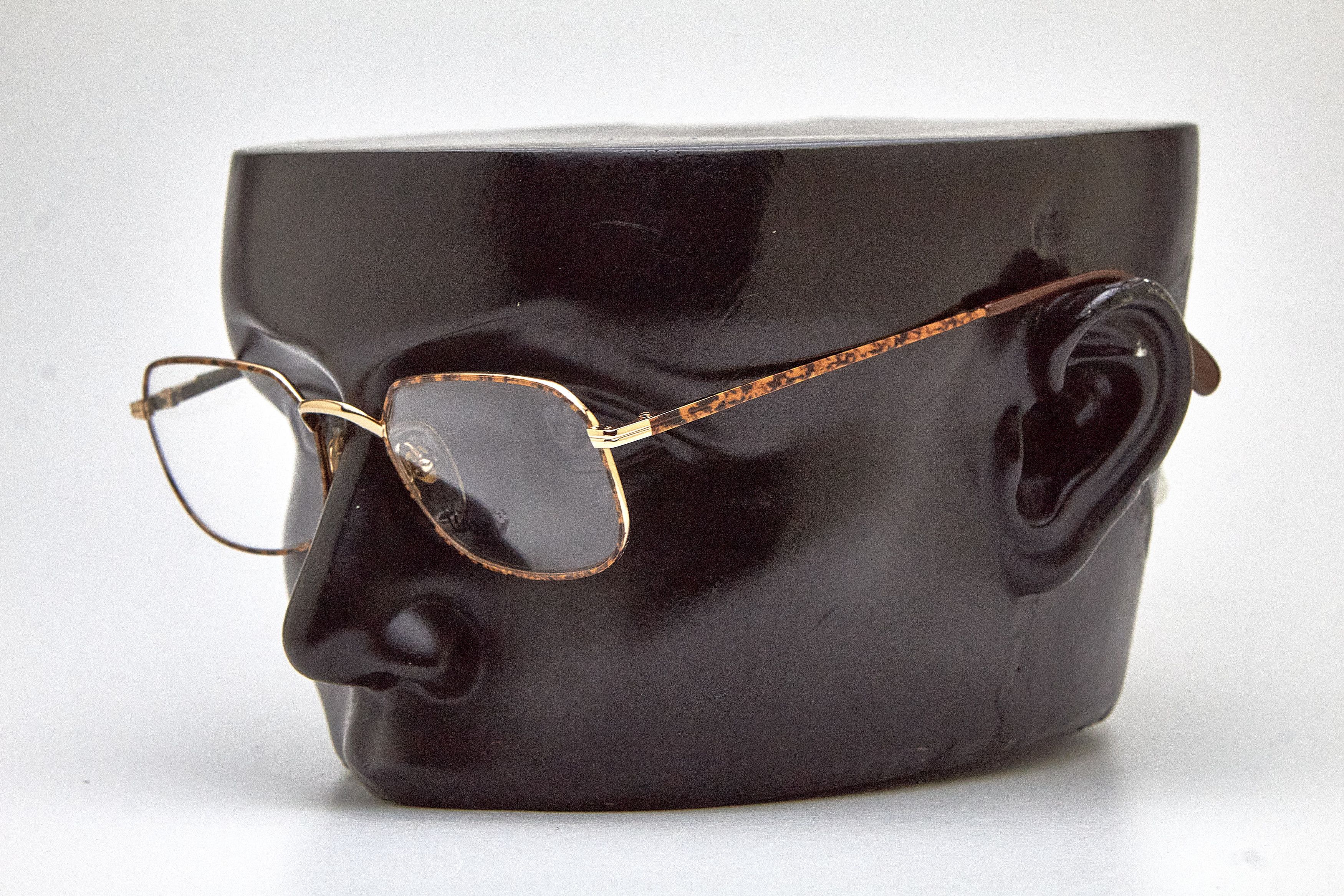 Vintage Old Money L'AMY Gold Tortoise Rectangular Quiet Lux Specs Size ONE SIZE - 8 Thumbnail
