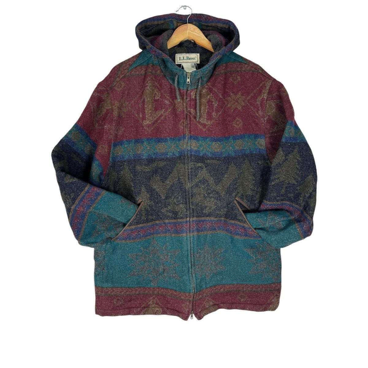 L.L. Bean ⚡️LL BEAN AZTEC NATIVE HOODIE ZIPPER JACKET Size US M / EU 48-50 / 2 - 1 Thumbnail