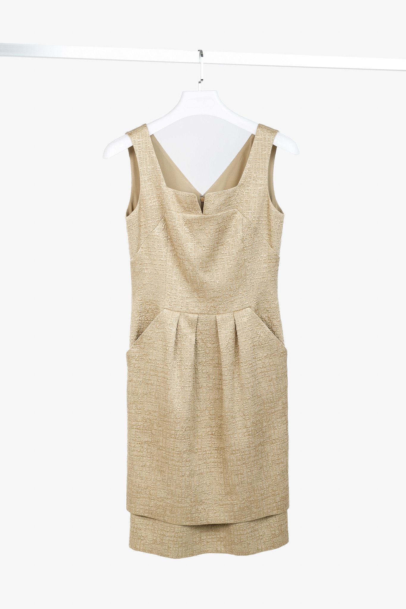 Oscar De La Renta Oscar de la Renta SS/11 Jacquard Sleeveless Pleated Dress Size XS / US 0-2 / IT 36-38 - 1 Thumbnail