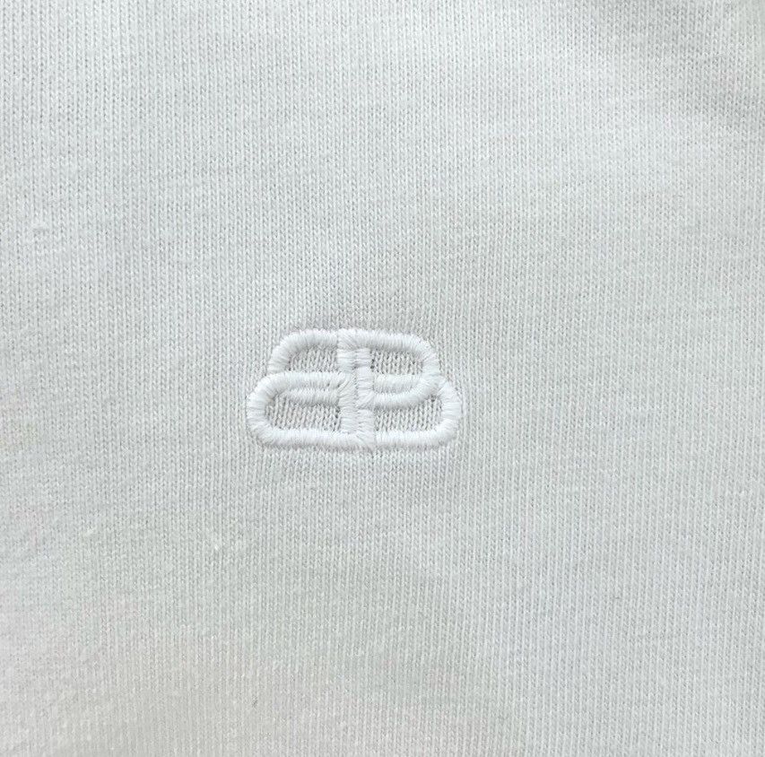 Balenciaga Balenciaga White logo embroidered round neck cotton short sl Size US M / EU 48-50 / 2 - 5 Thumbnail