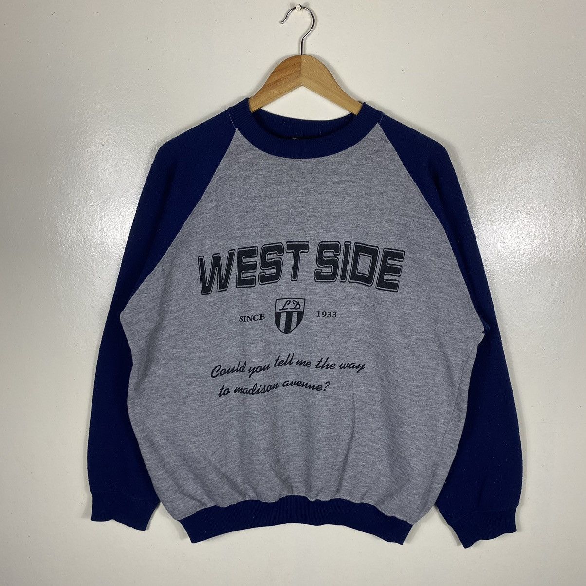 image of Vintage West Side Sweatshirt in Grey, Men's (Size Large)