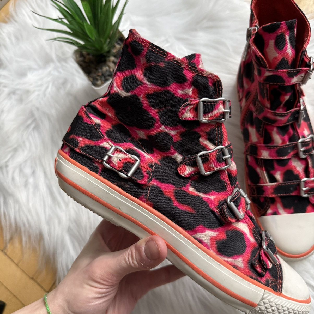 ASH 📌 Vintage Ash Y2K High Crazy Buckle Top Sneakers Size US 7 / IT 37 - 8 Thumbnail