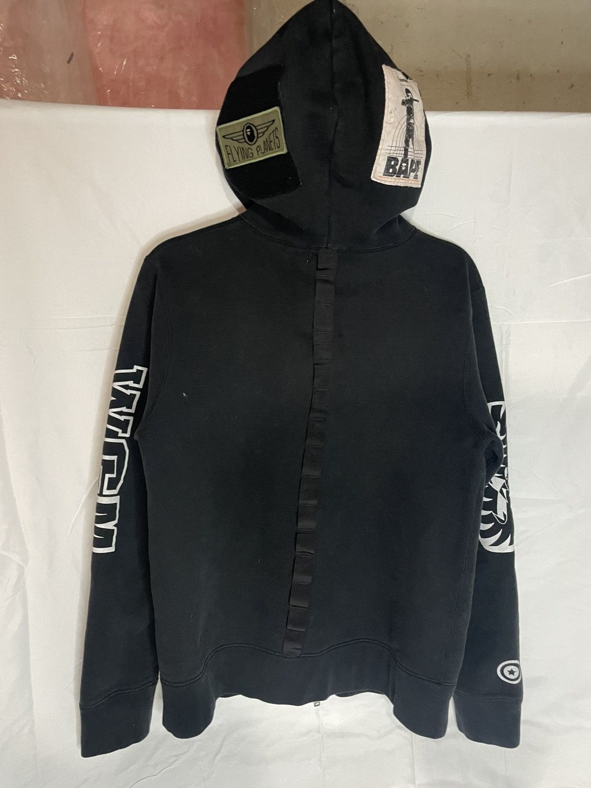 Bape *Rare* Bape Military Black/White Shark Full Zip Hoodie Army Size US L / EU 52-54 / 3 - 3 Thumbnail