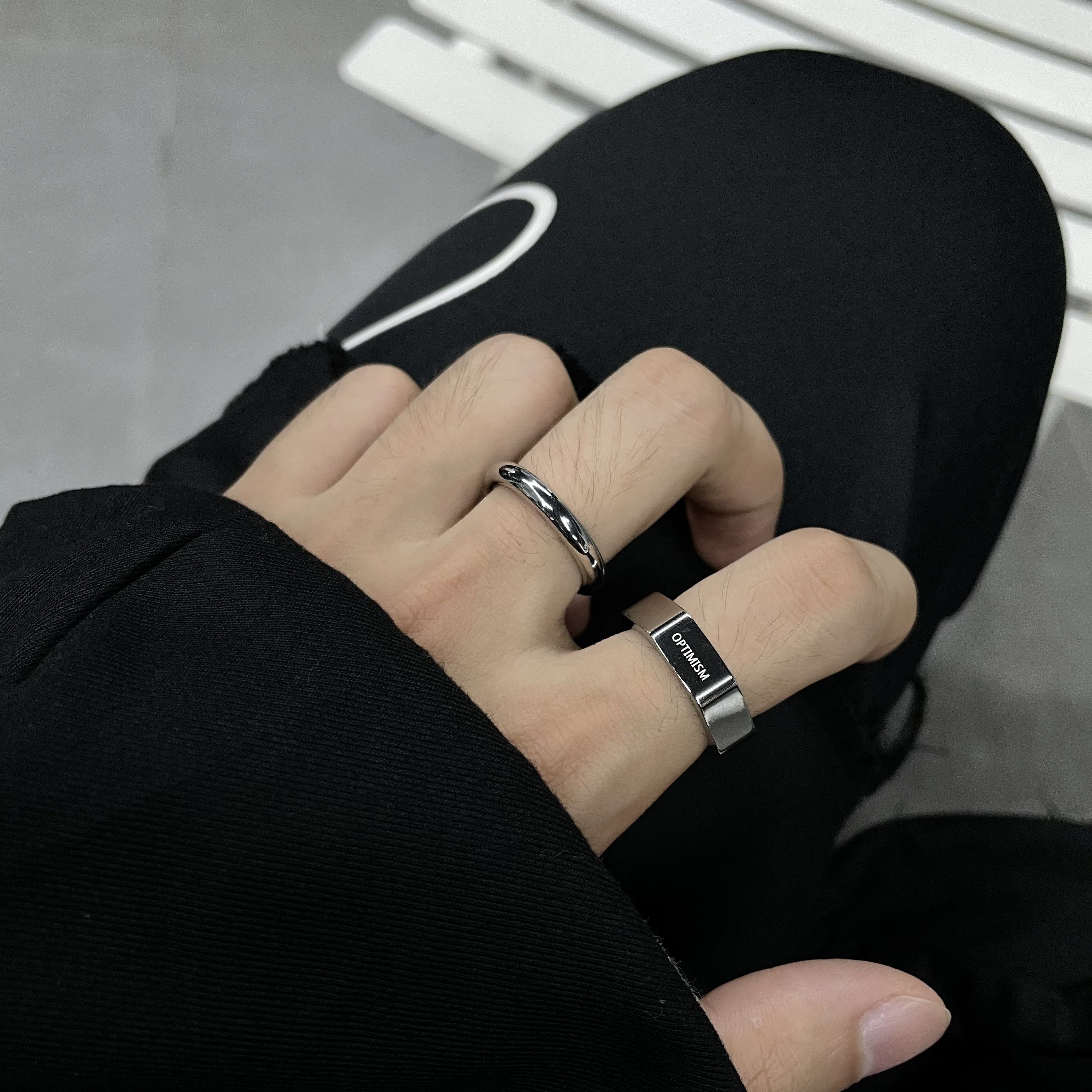 Jewelry Vintage Jewelry Rings Open Size Chrome Ring (Size 7-13) Size ONE SIZE - 3 Thumbnail