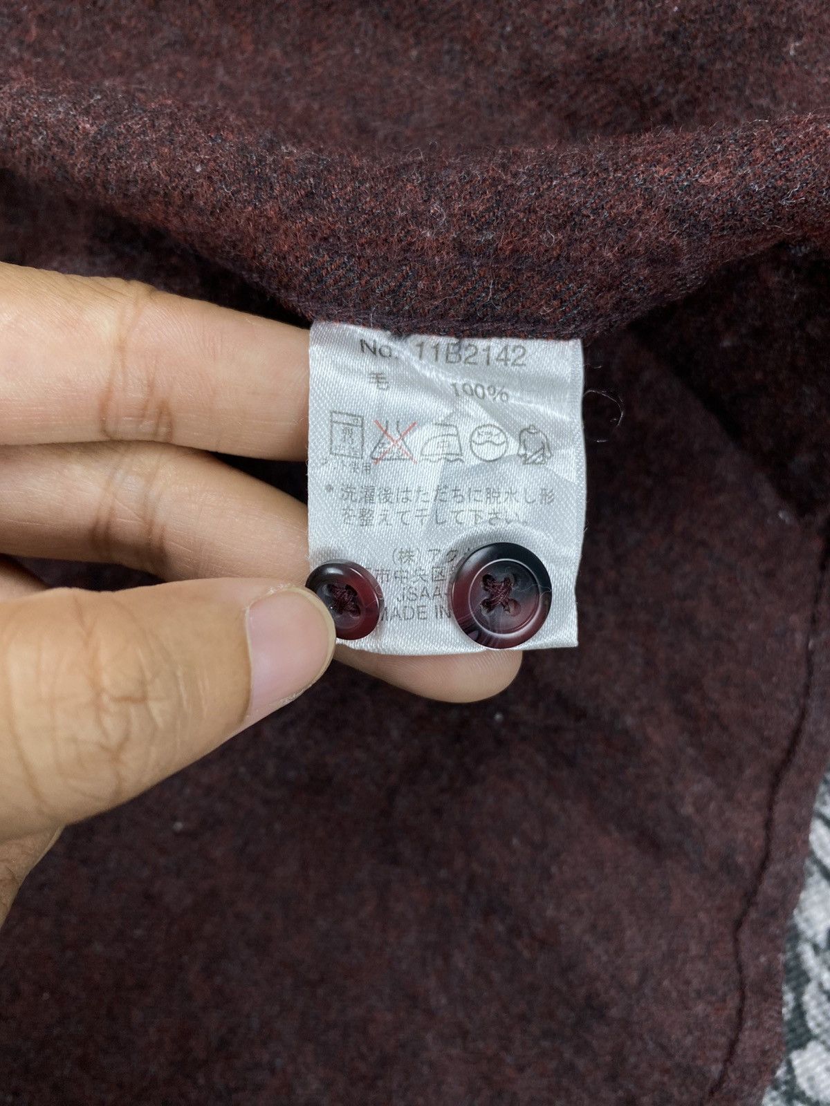 Kansai Yamamoto Vtg Kansai Yamamoto Burgandy Regular Fit Button Up Jacket Size US S / EU 44-46 / 1 - 10 Thumbnail