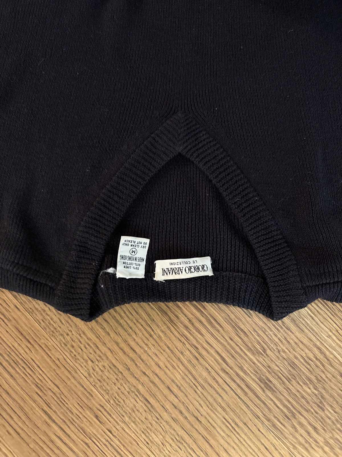 Giorgio Armani Giorgio Armani black linen/cotton sweater Size US M / EU 48-50 / 2 - 4 Thumbnail