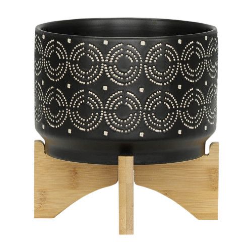 Designer × Homemade 7" SWIRL PLANTER ON STAND, BLACK Size US L / EU 52-54 / 3 - 4 Thumbnail