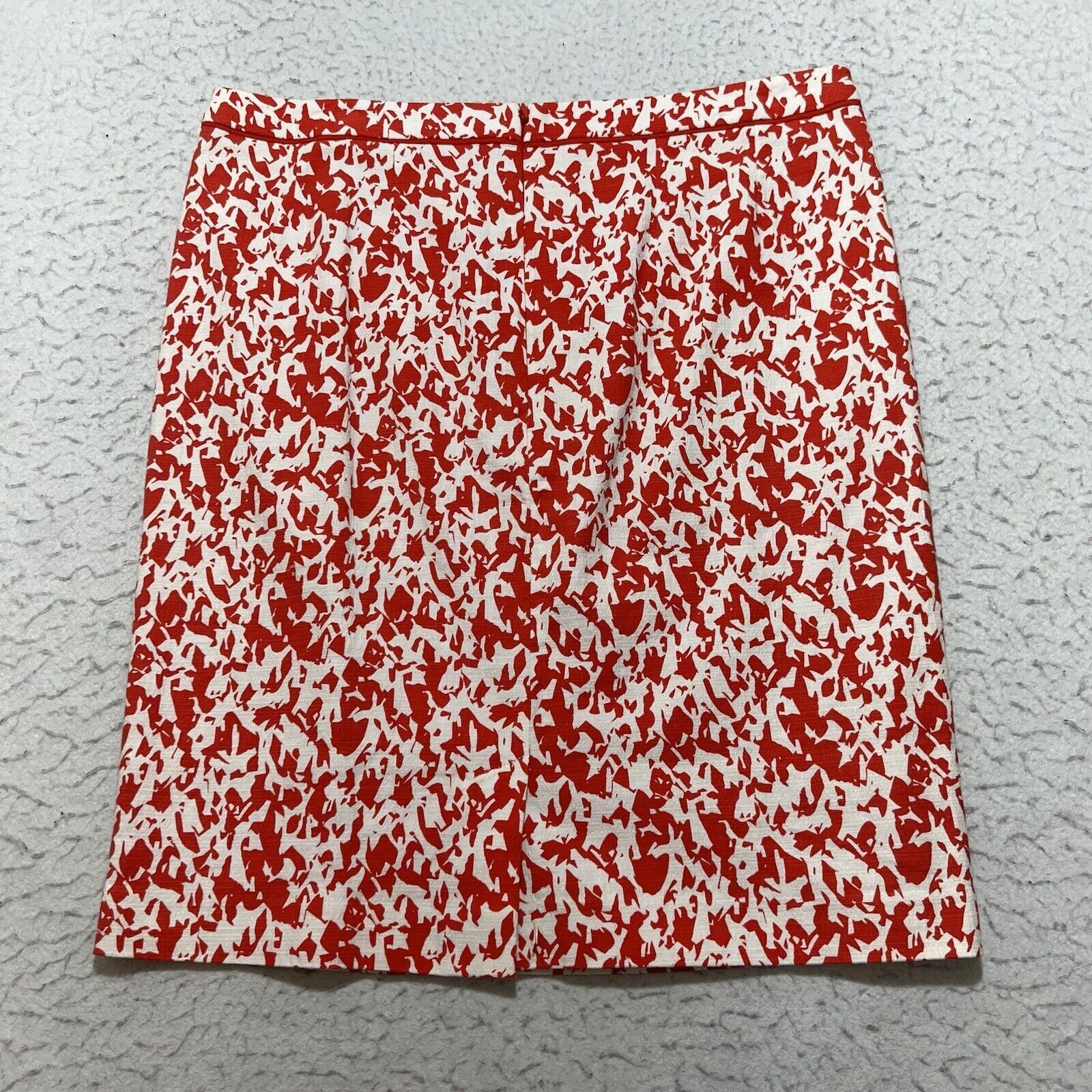 Nordstrom Halogen Pencil Skirt Lined Red Abstract Pattern Career Size 32" / US 10 / IT 46 - 8 Thumbnail