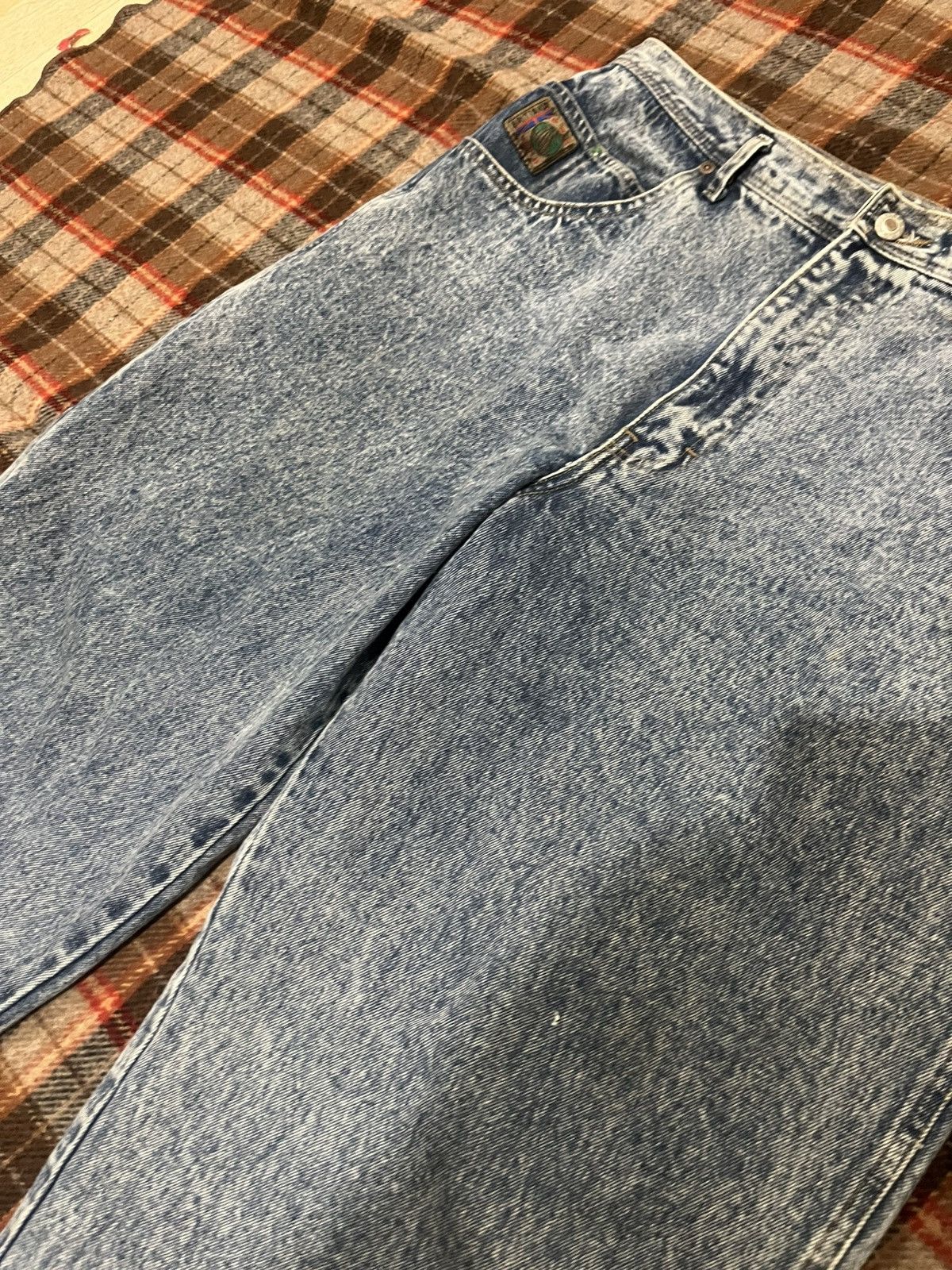 Levi's Vintage 90 Super baggy Brittania Acid Washed denim Jeans 38 Size US 37 - 3 Thumbnail