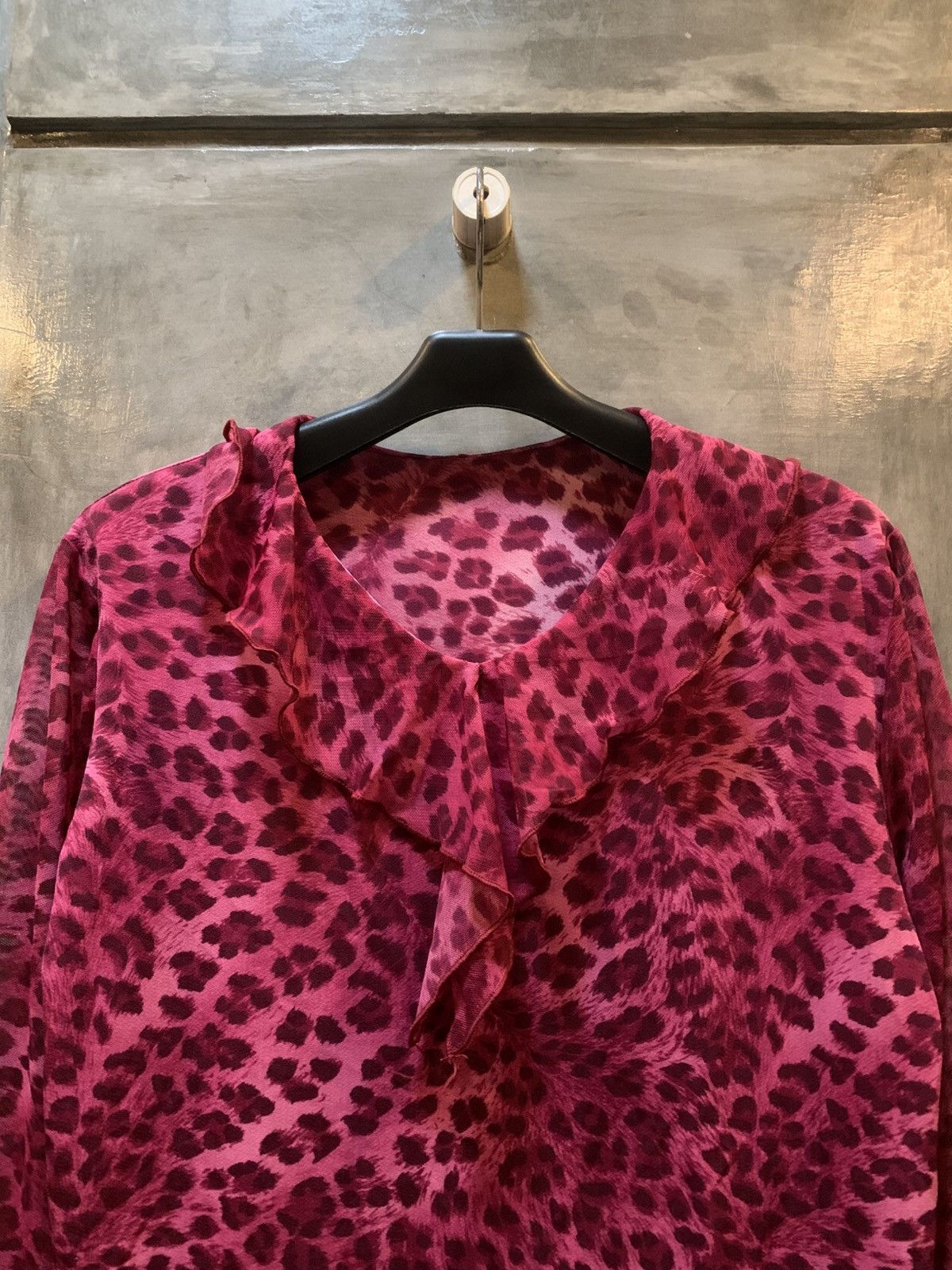 Japanese Brand Gothic Pink Leopard See Through Mesh Top Size M / US 6-8 / IT 42-44 - 2 Thumbnail