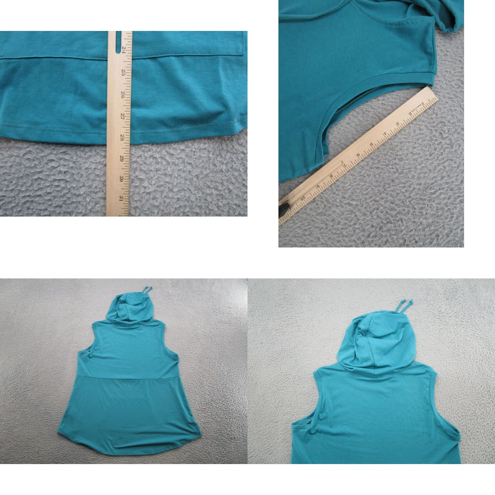 Vintage LuLaRoe Hoodie Women's Sleeveless Blue Drawstring XL Stretch Athletic Workout Shirt Size XL / US 12-14 / IT 48-50 - 8 Thumbnail