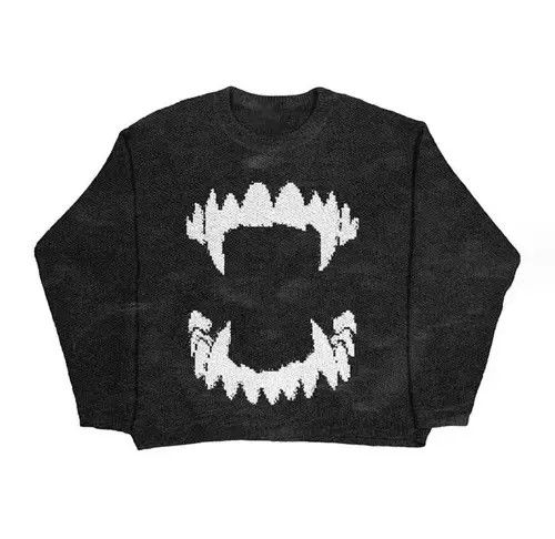 Japanese Brand × Vintage Vampire Teeth Embroidered Long Sleeve T-Shirt Size US M / EU 48-50 / 2 - 2 Thumbnail