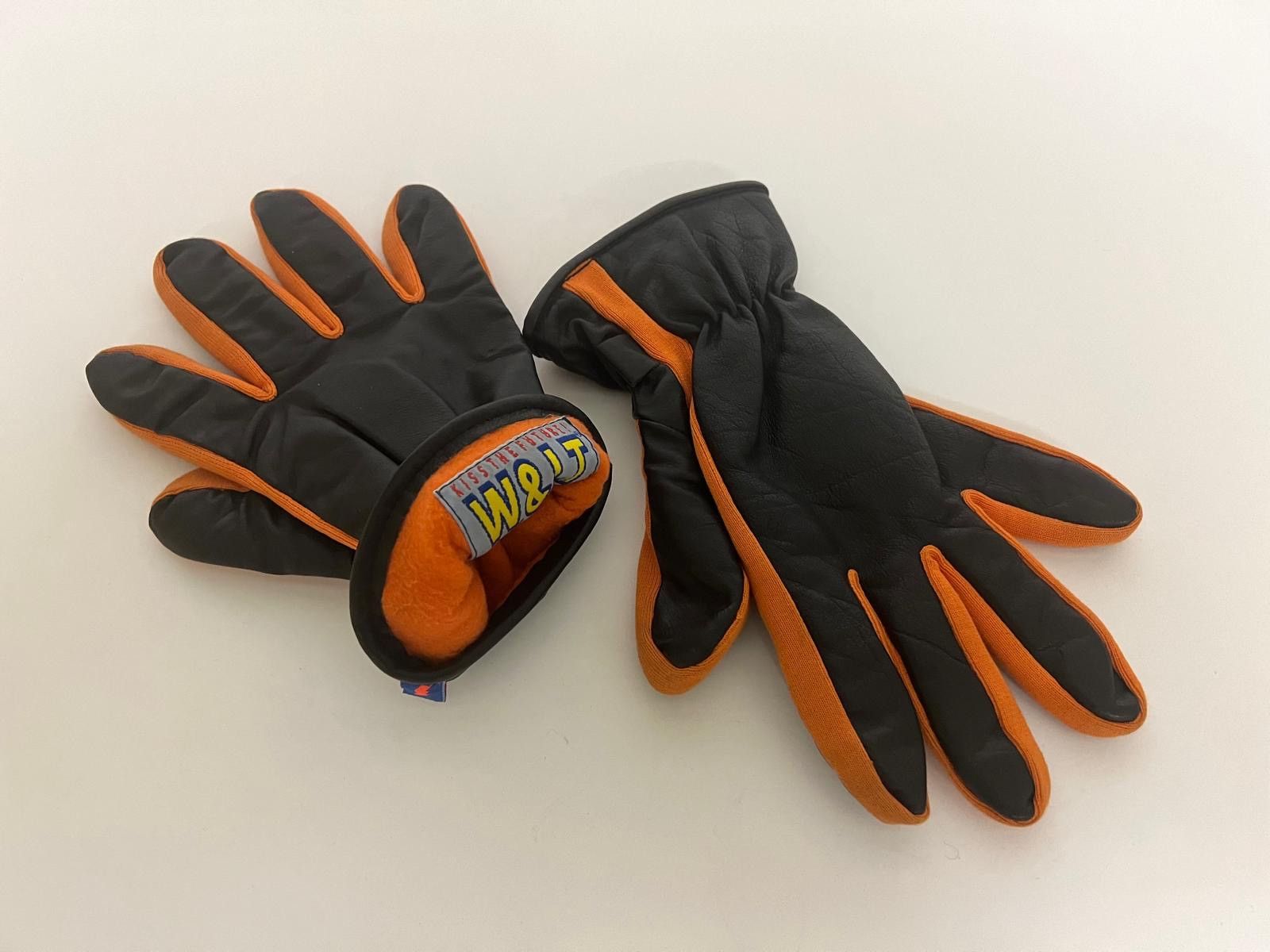 Walter Van Beirendonck 🧤 Vintage W&LT Black Ski Gloves w/ Orange Lining — Archive Size ONE SIZE - 2 Thumbnail